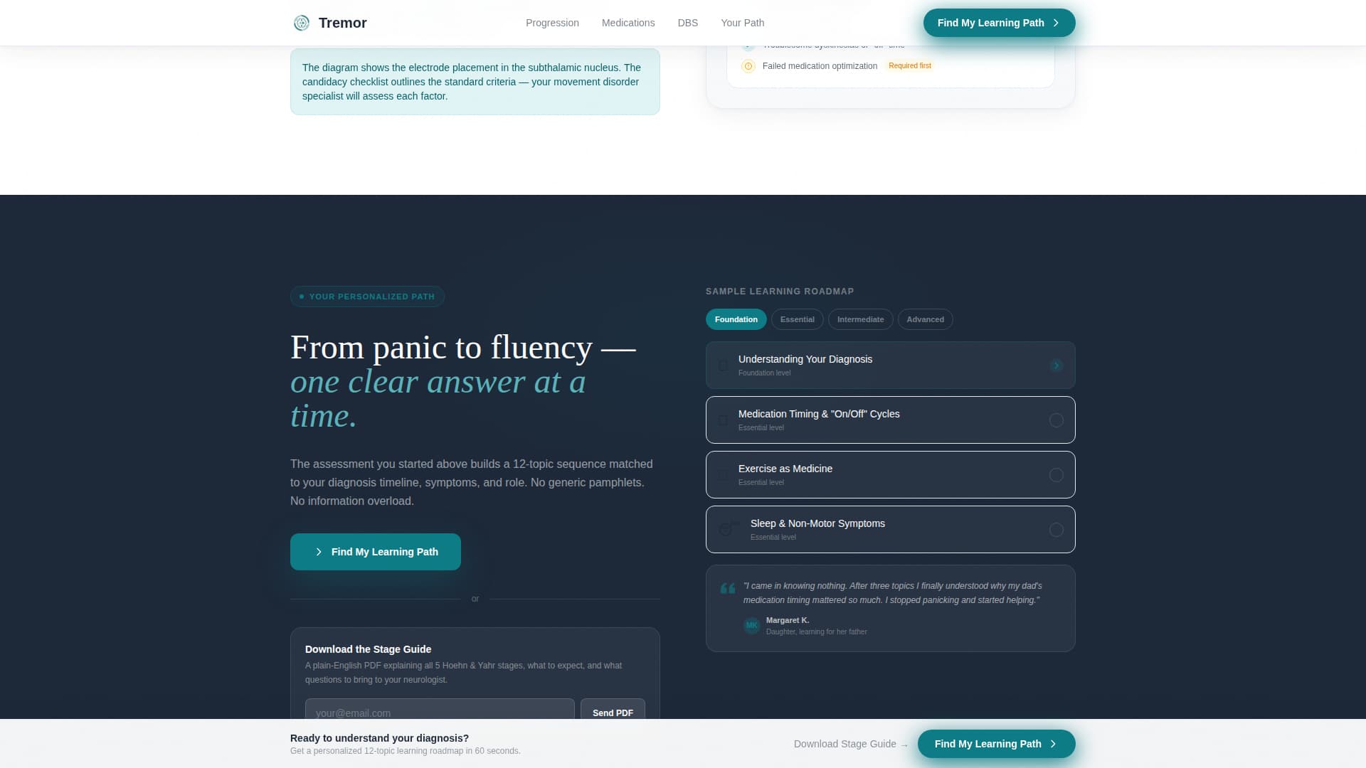 Tremor - Trusted Parkinson's Landing Page Template