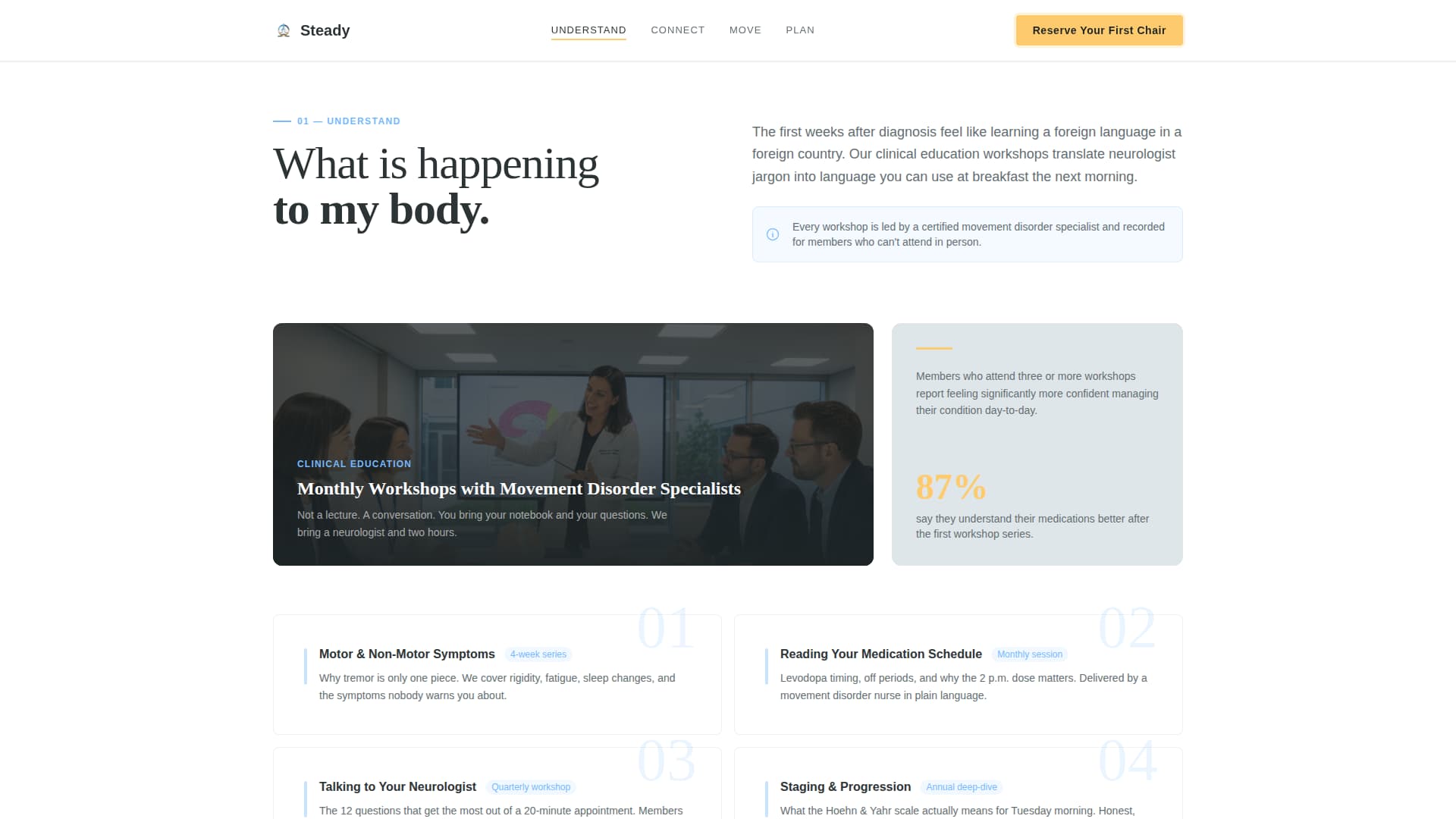Steady - Trusted Parkinson's Landing Page Template