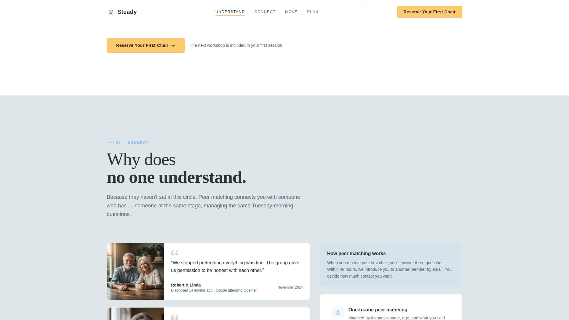 Steady - Trusted Parkinson's Landing Page Template