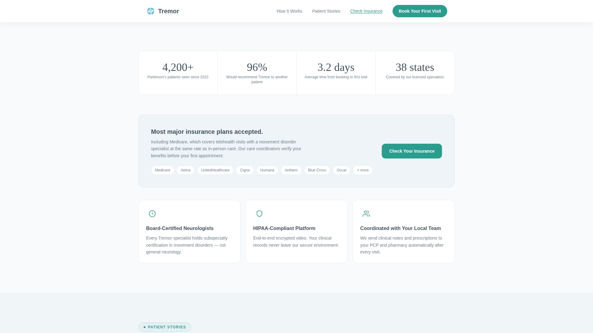 Tremor - Trusted Telehealth Landing Page Template