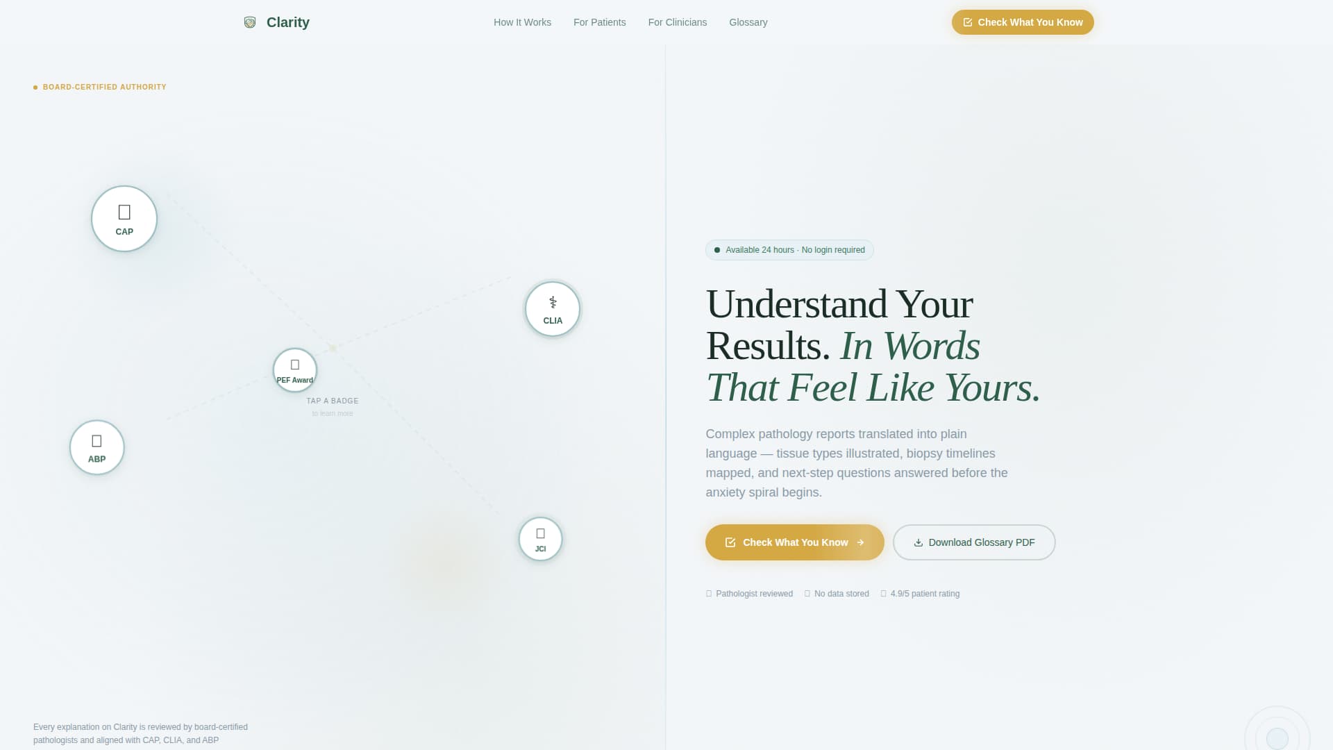 Clarity - Trusted Pathologist Landing Page Template