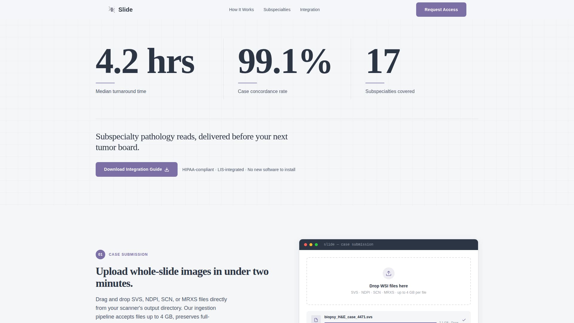 Slide - Precise Pathologist Landing Page Template