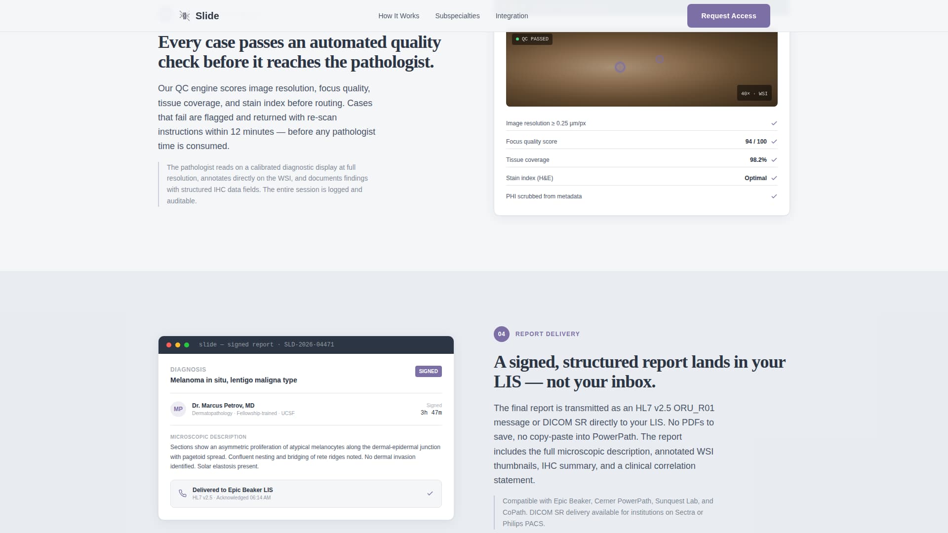 Slide - Precise Pathologist Landing Page Template