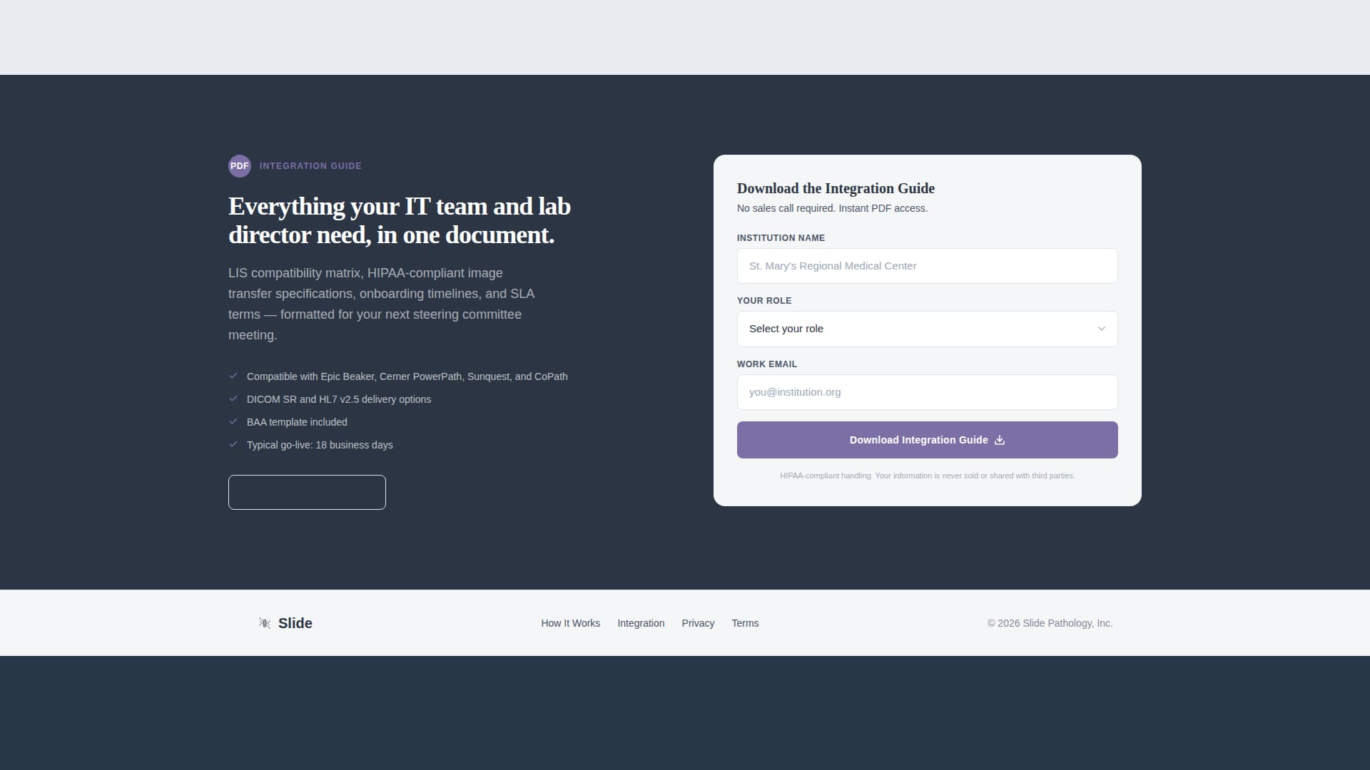Slide - Precise Pathologist Landing Page Template