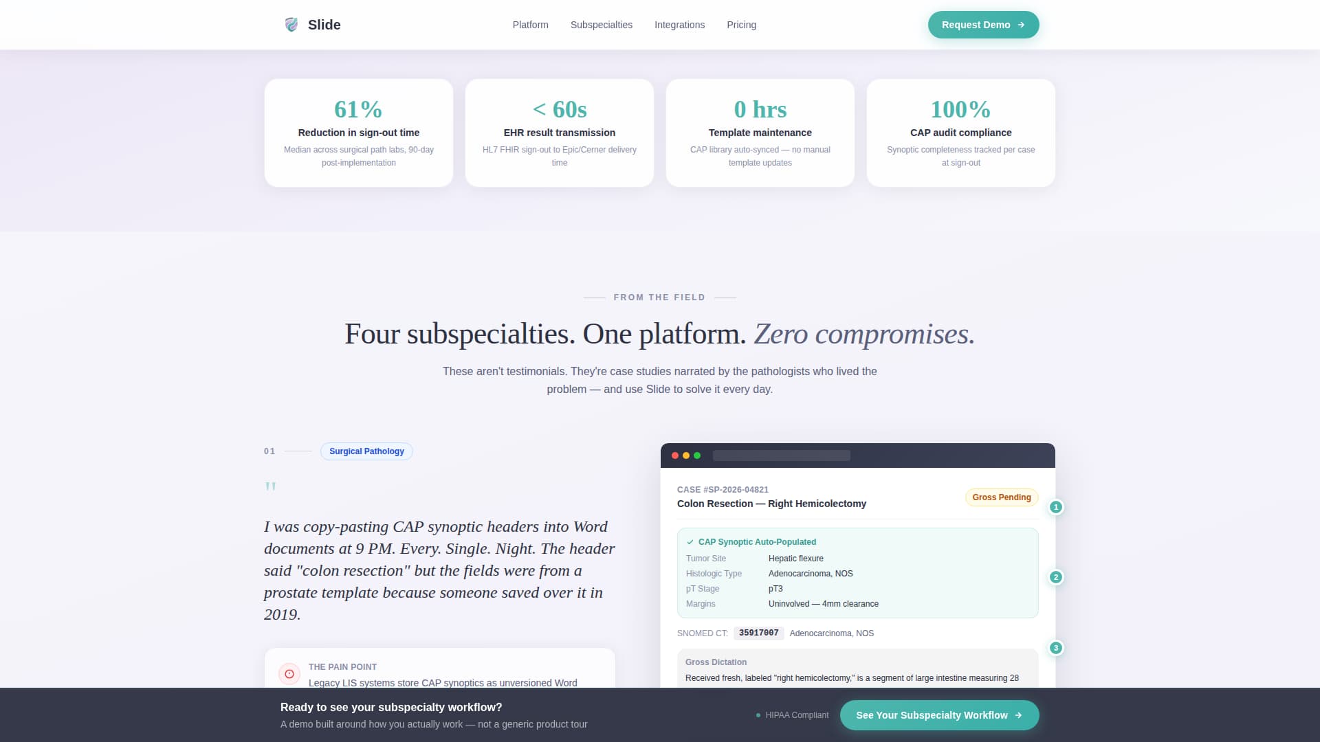Slide - Precision Pathology Landing Page Template
