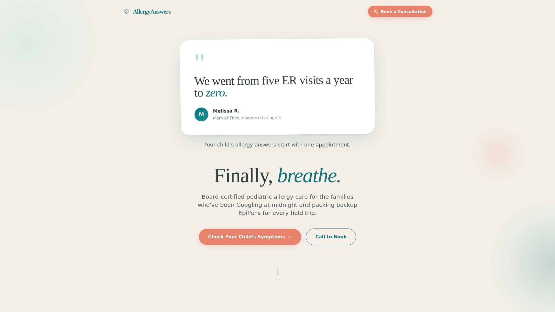 Breathe - Trusted Pediatricallergist Landing Page Template