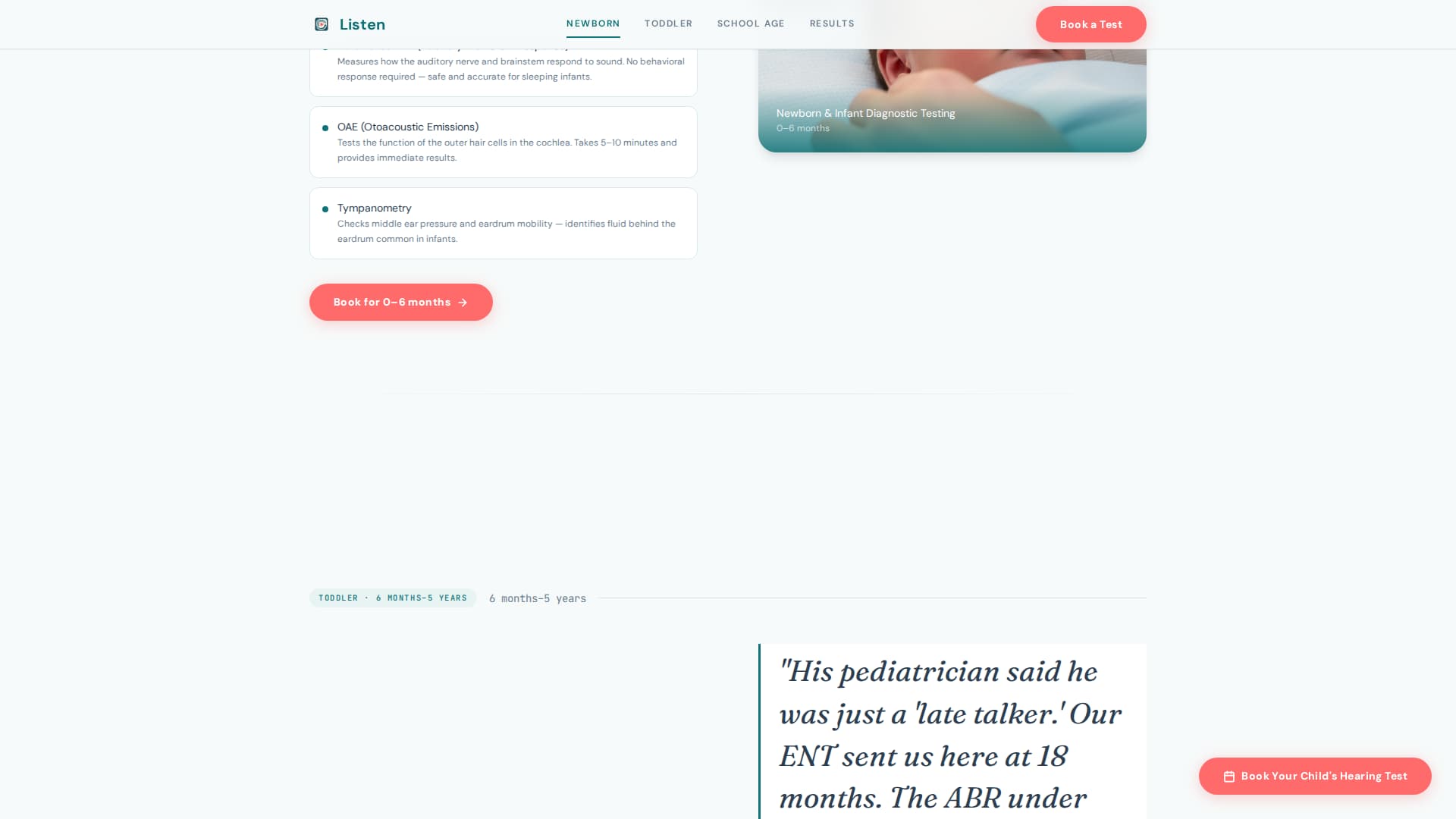 Listen - Trusted Pediatricaudiology Landing Page Template
