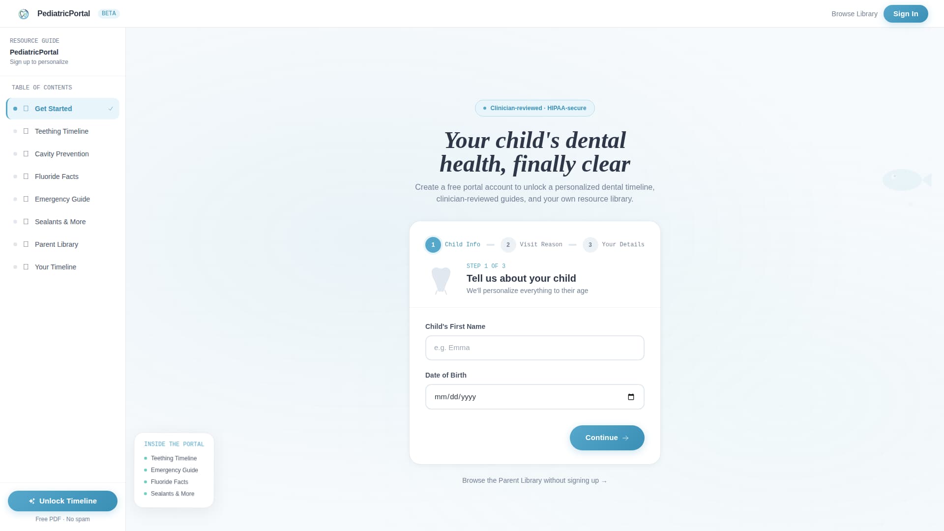 Portal - Trusted Pediatric Landing Page Template