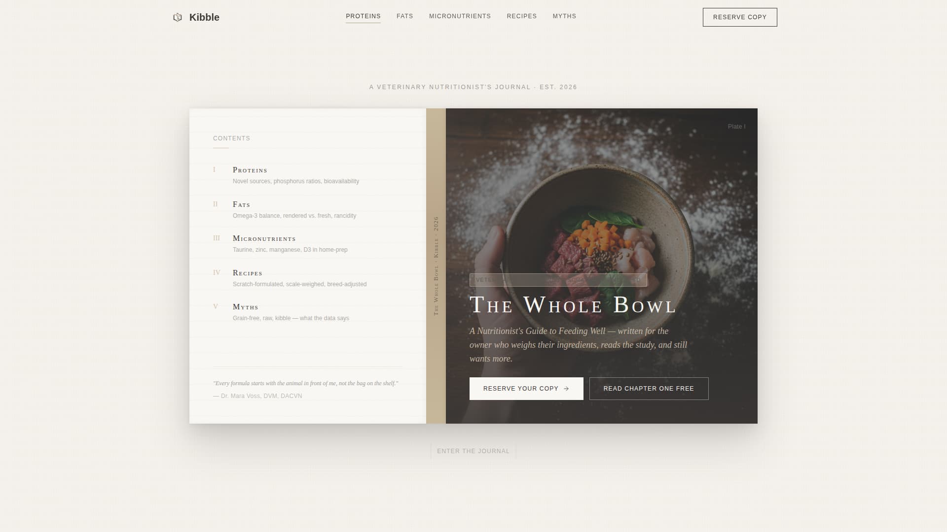 Kibble - Artisan Petnutrition Landing Page Template