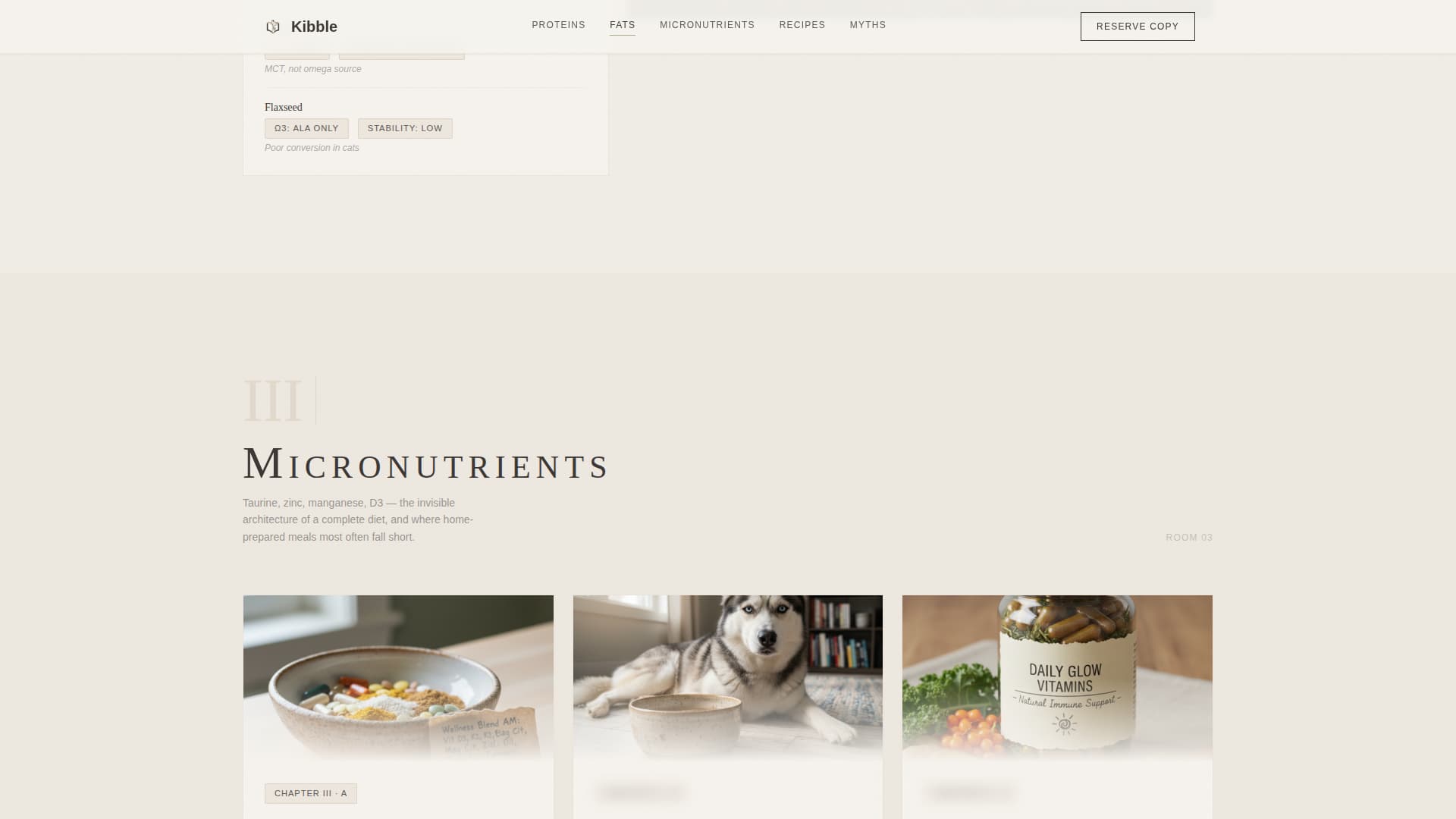 Kibble - Artisan Petnutrition Landing Page Template