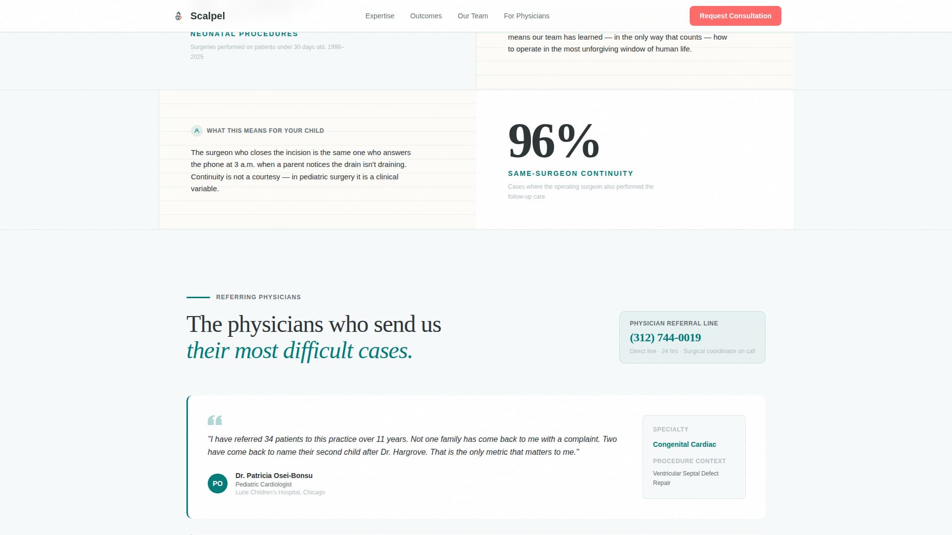 Scalpel - Trusted Pediatric Surgery Landing Page Template