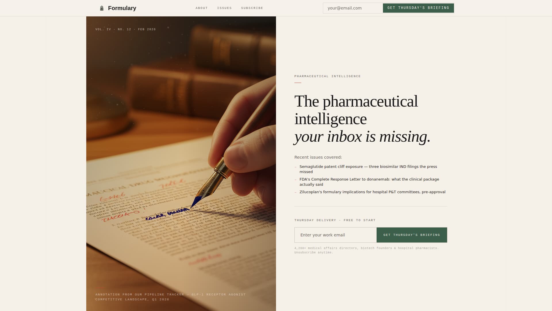 Formulary - Authoritative Pharmaceutical Landing Page Template