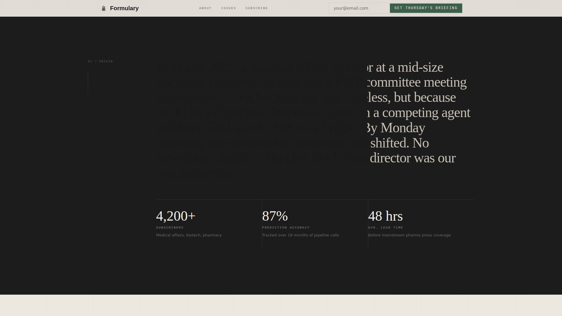 Formulary - Authoritative Pharmaceutical Landing Page Template
