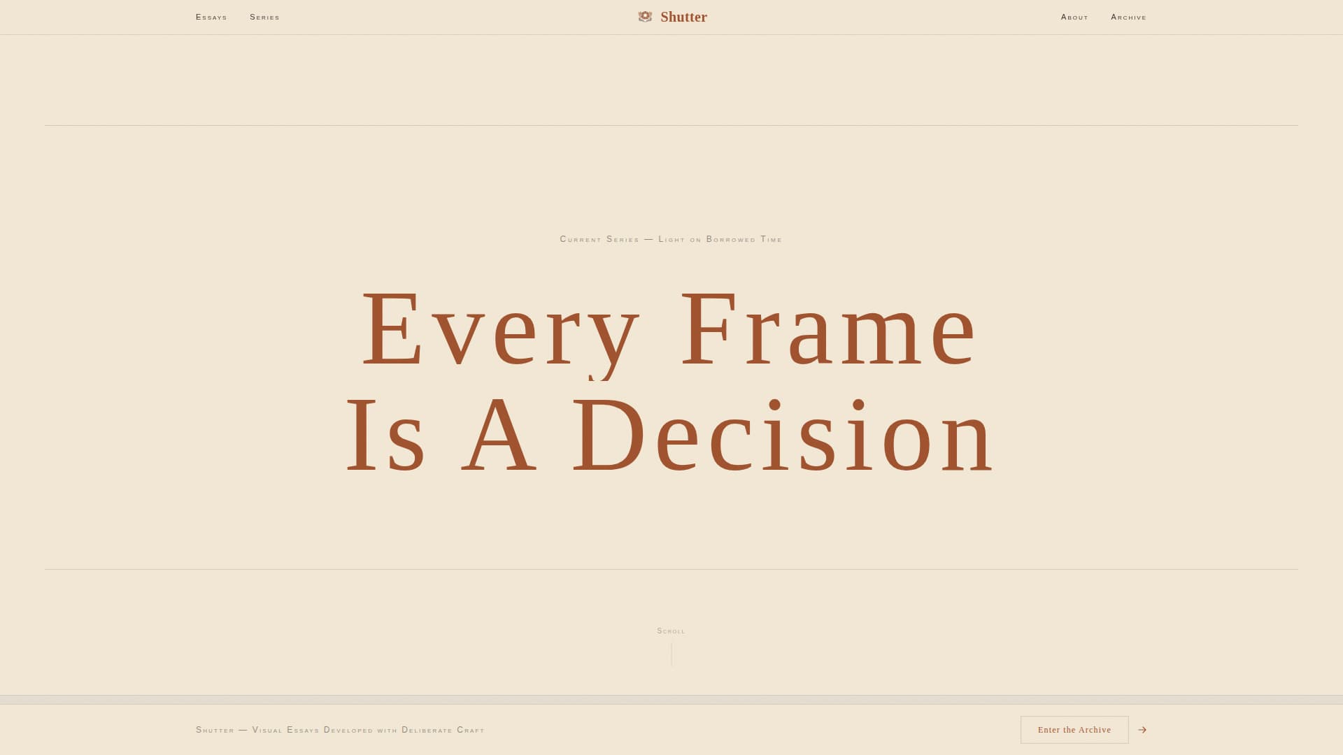 Shutter - Compelling Photography Landing Page Template