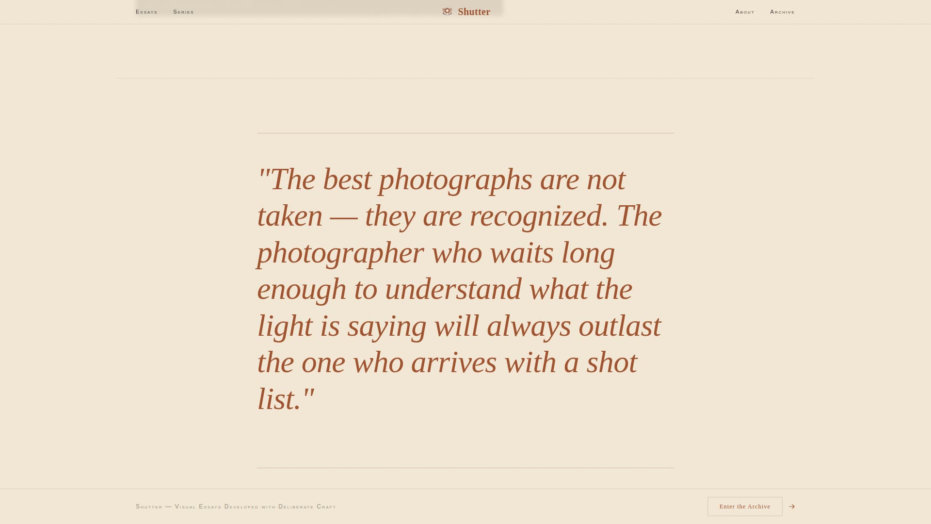 Shutter - Compelling Photography Landing Page Template