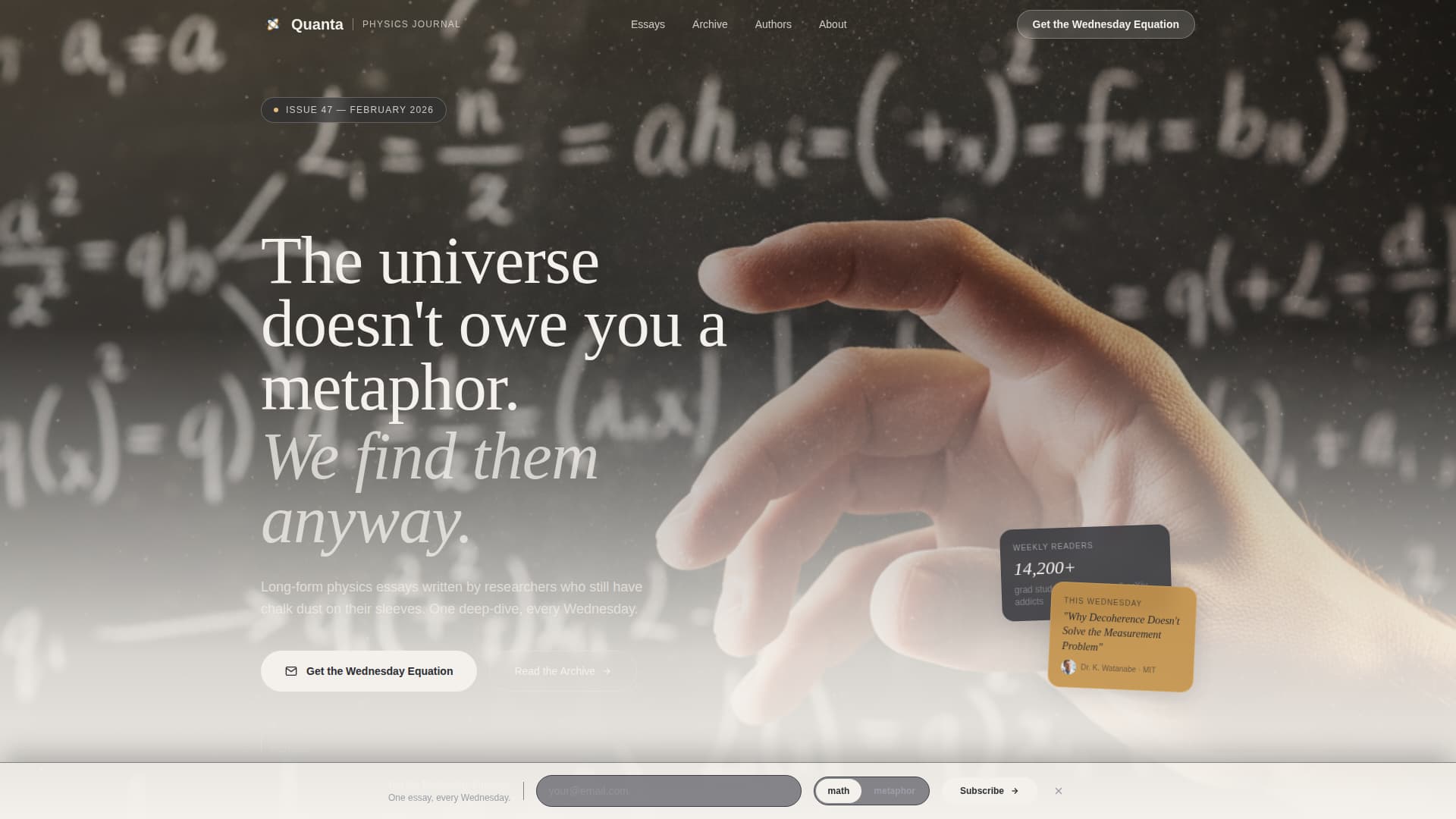 Quanta - Cerebral Physics Landing Page Template