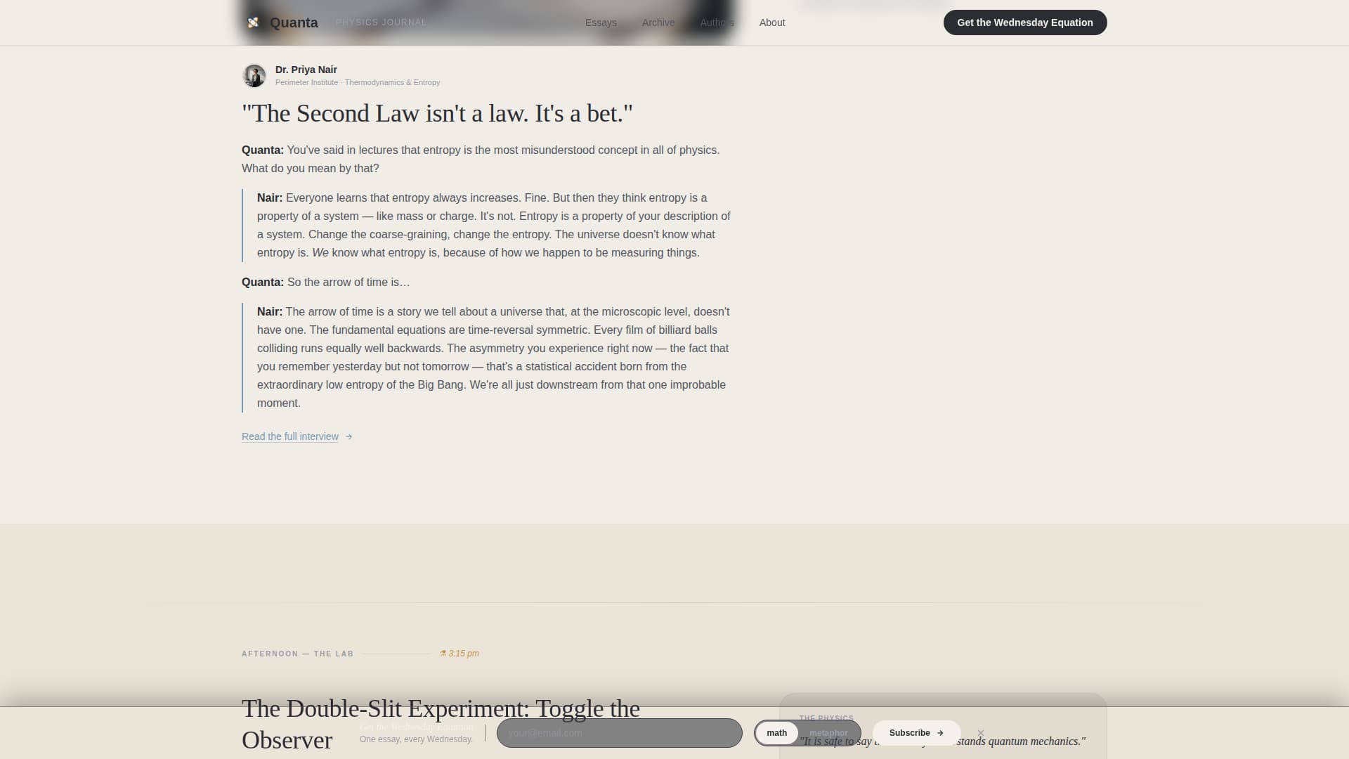 Quanta - Cerebral Physics Landing Page Template