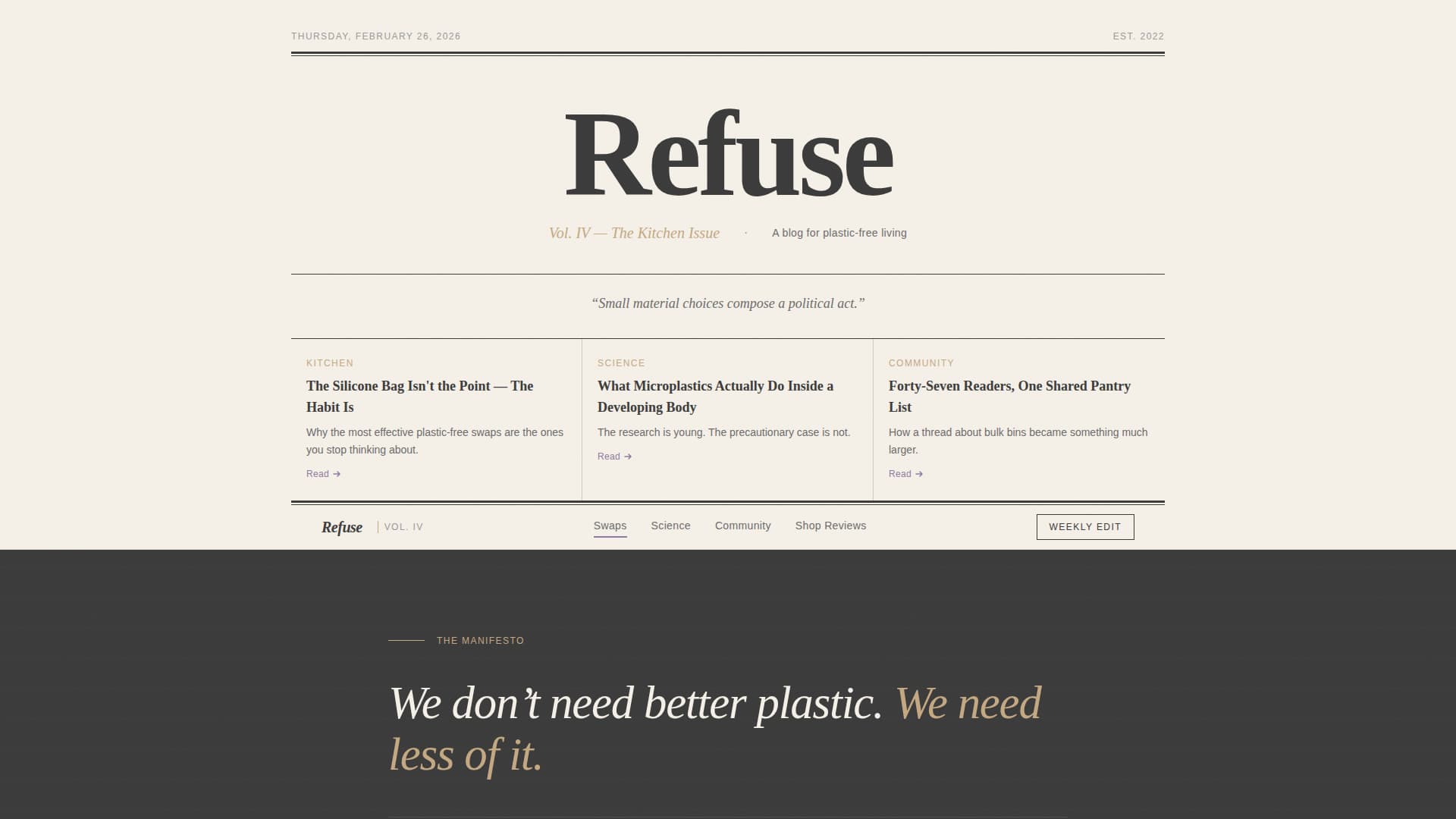 Refuse - Bold Sustainability Landing Page Template