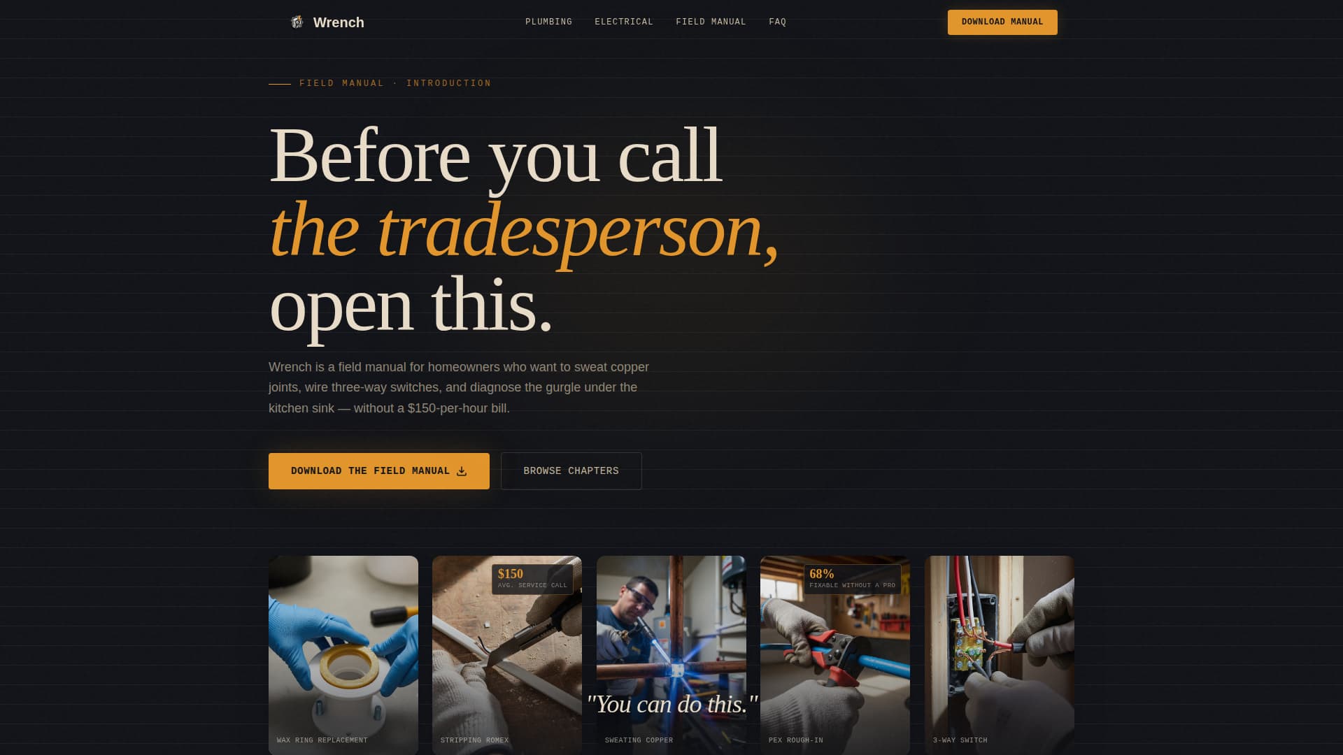 Wrench - Authoritative DIY Landing Page Template