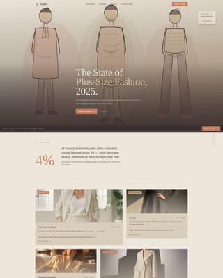 Curve - Editorial Plussize Landing Page Template