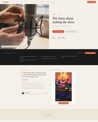 Airwave - Artisan Podcasting Landing Page Template