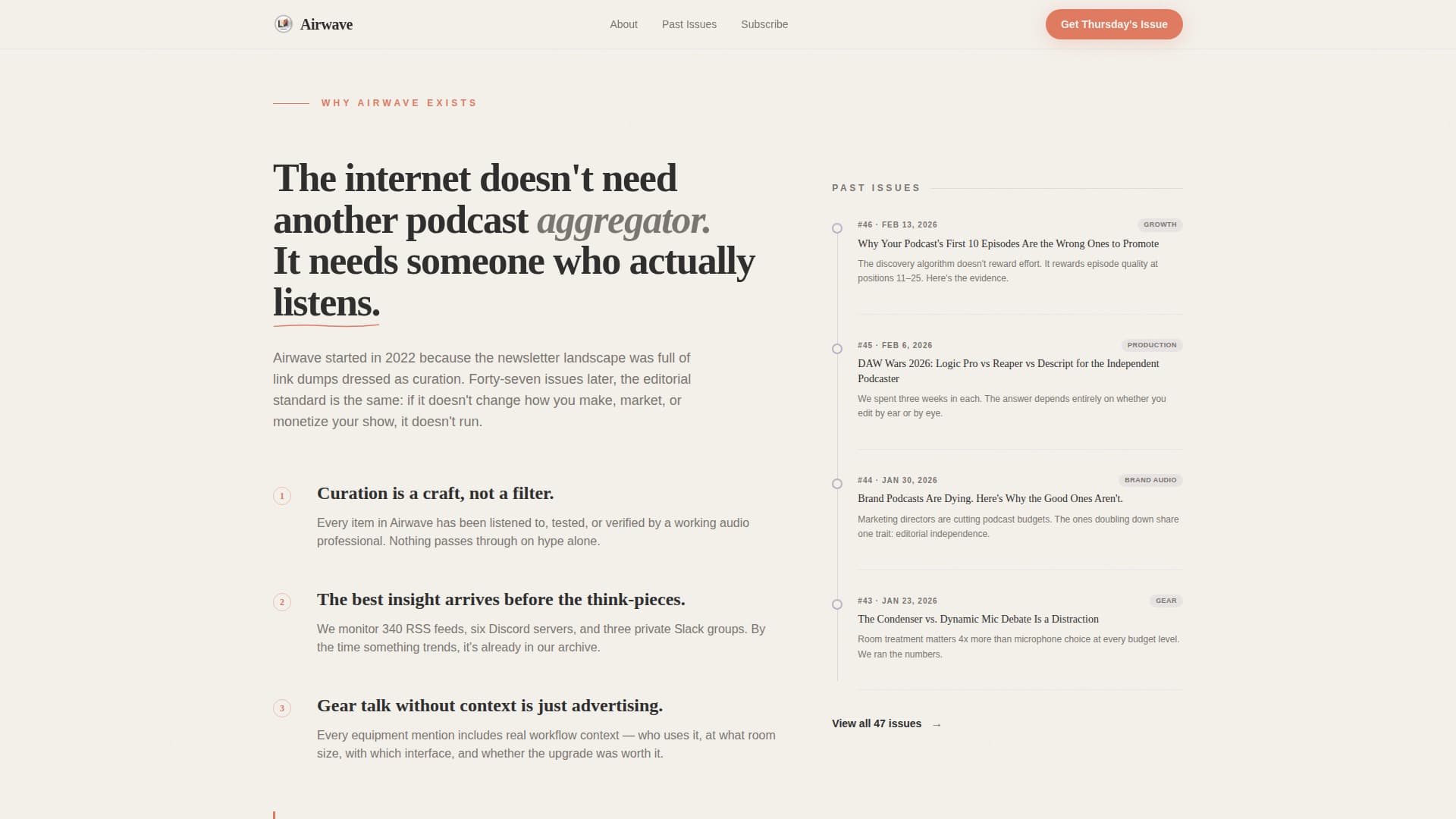 Dispatch - Curated Podcasting Landing Page Template