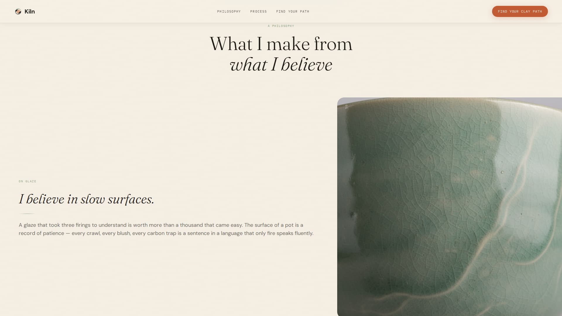 Hearth — Artisan Clay Sculpting Landing Page Template