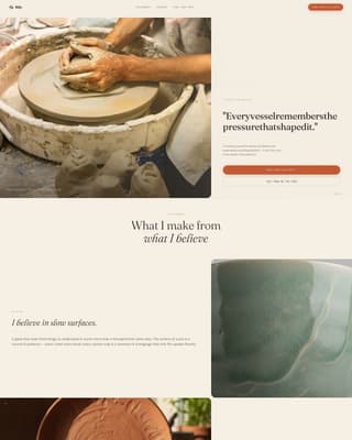 Hearth — Artisan Clay Sculpting Landing Page Template