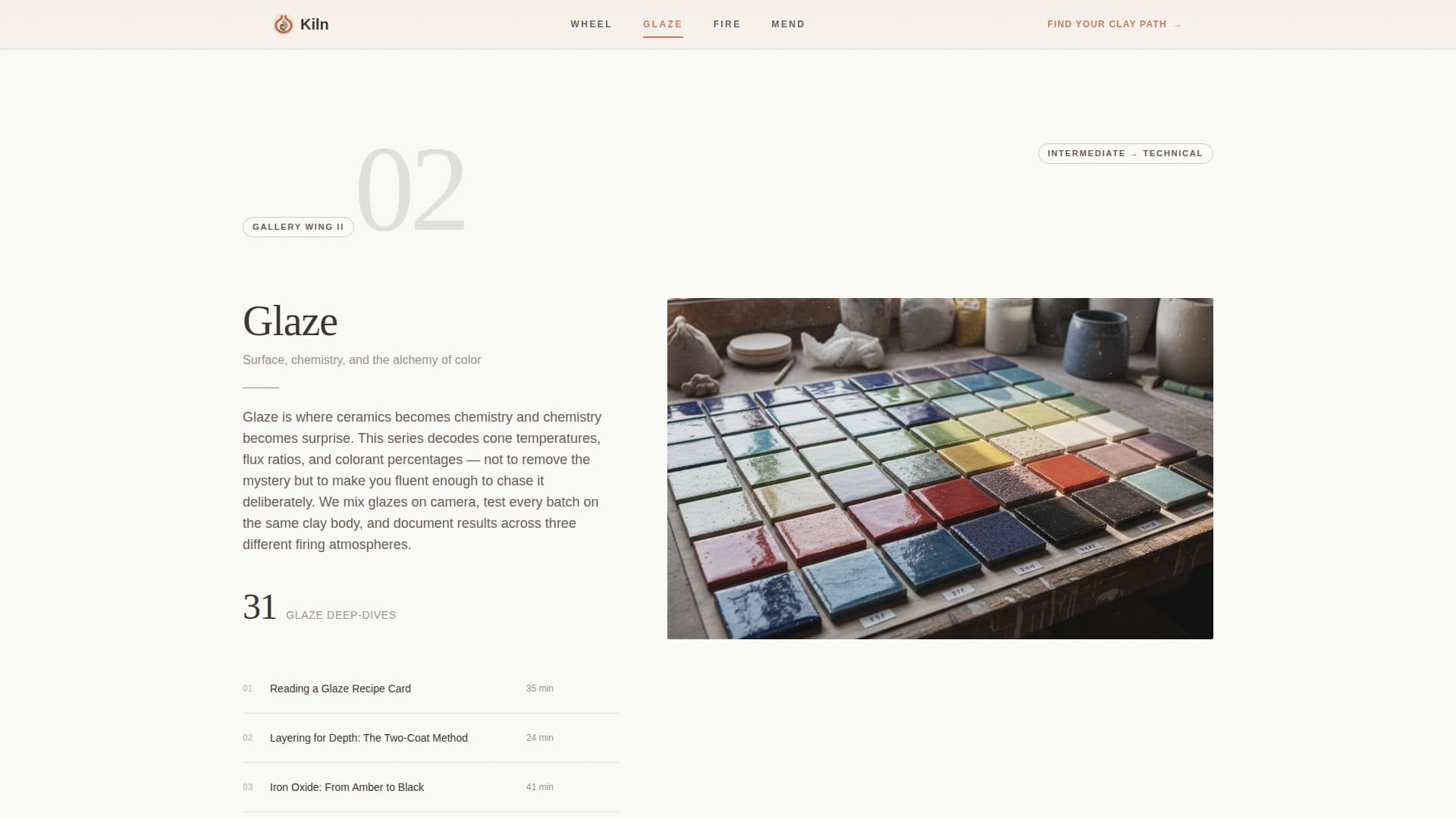 Kiln - Meditative Ceramics Landing Page Template