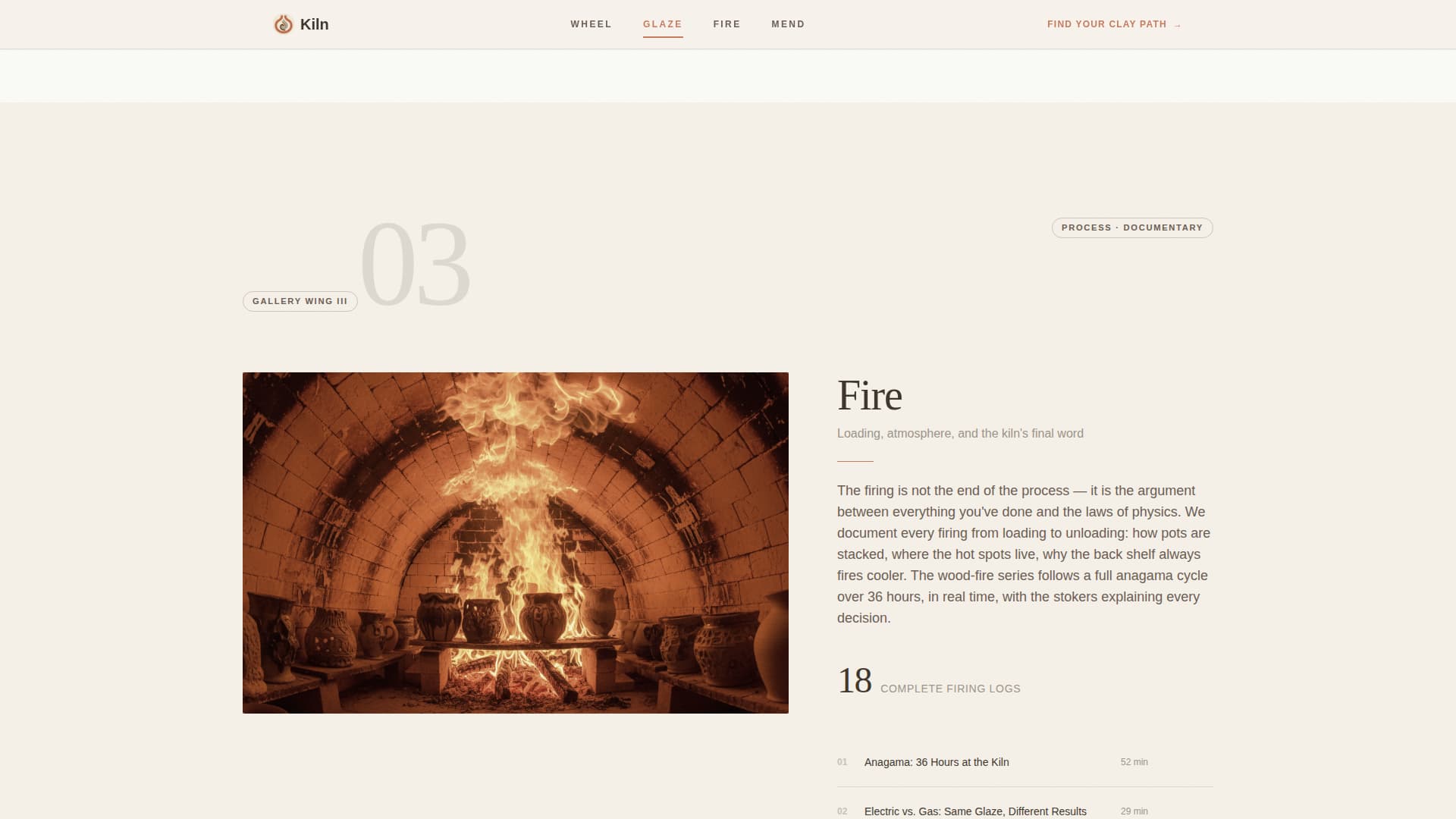 Kiln - Meditative Ceramics Landing Page Template