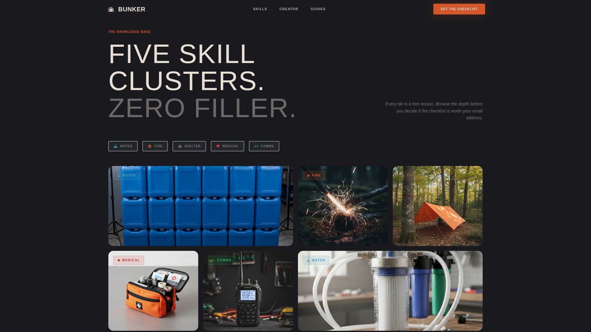 Bunker - Cinematic Survival Landing Page Template