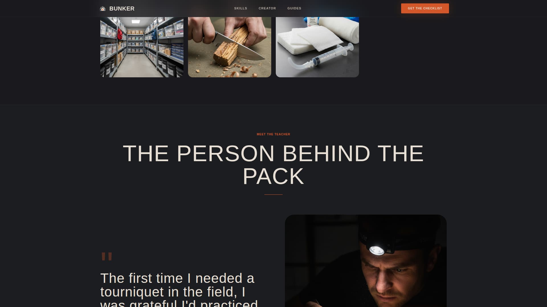 Bunker - Cinematic Survival Landing Page Template