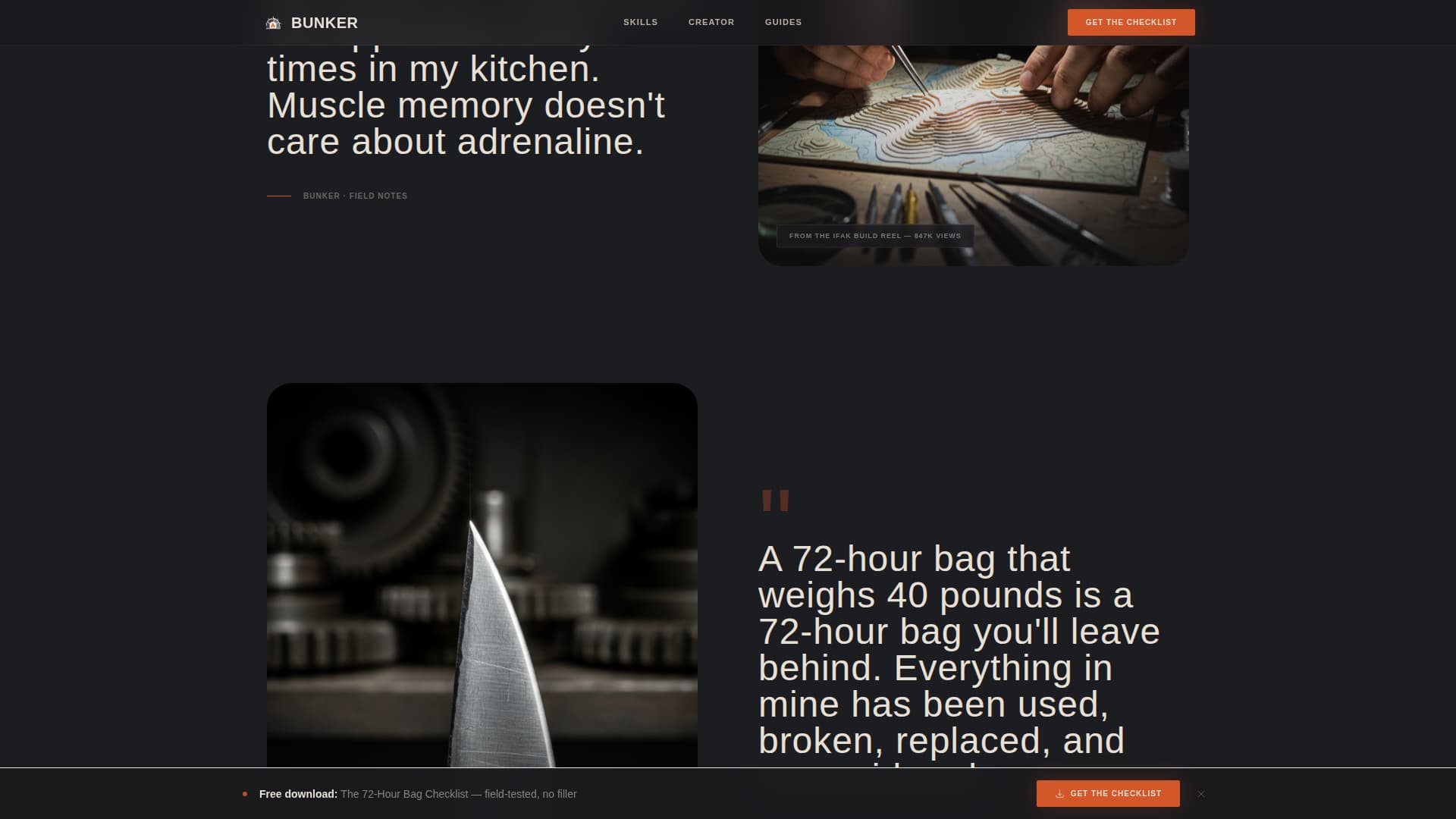 Bunker - Cinematic Survival Landing Page Template