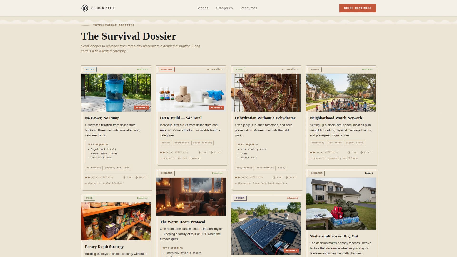 Stockpile - Resilient Prepper Landing Page Template