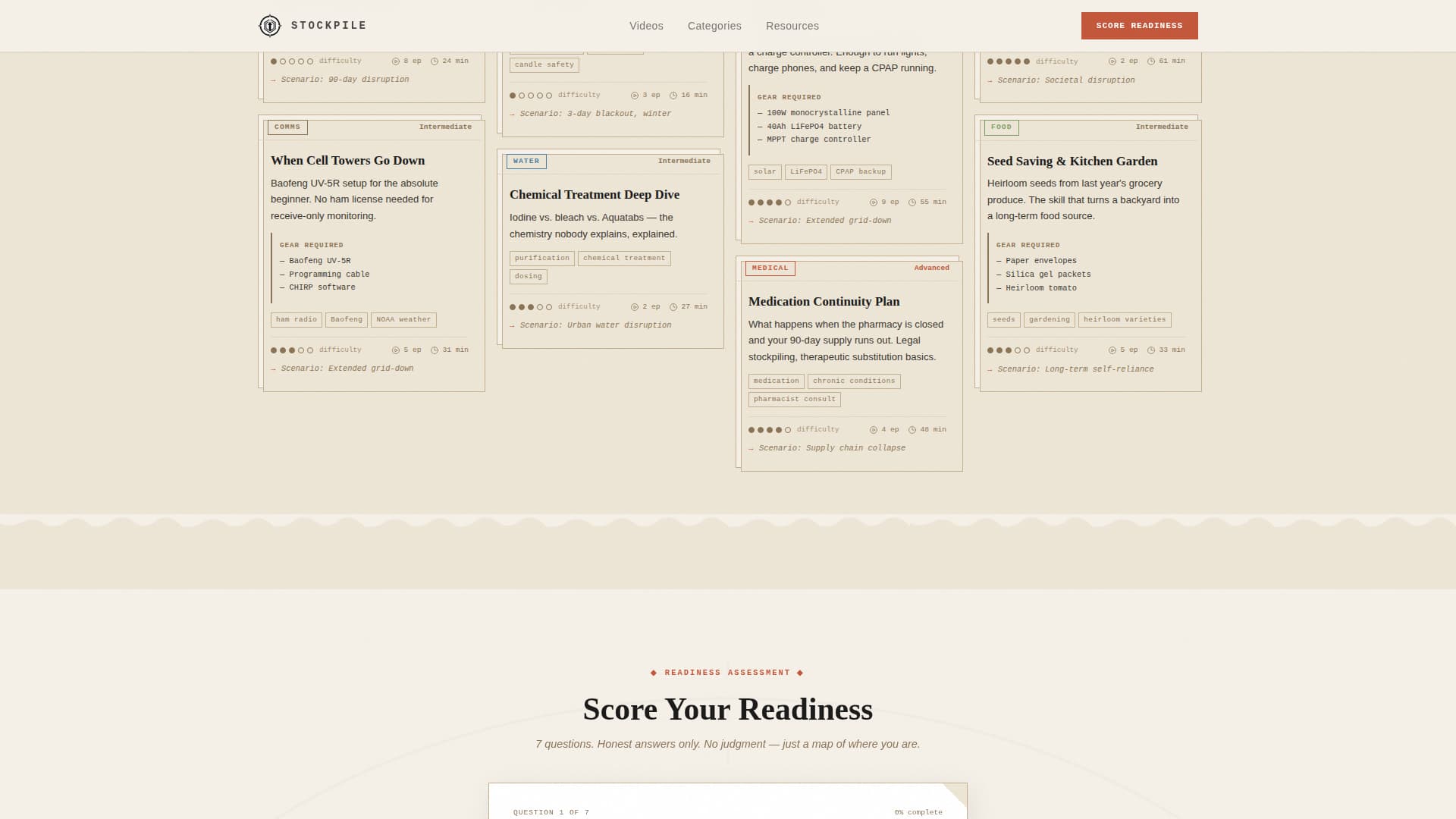 Stockpile - Resilient Prepper Landing Page Template