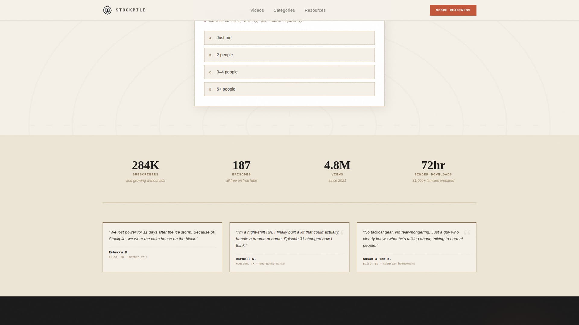Stockpile - Resilient Prepper Landing Page Template