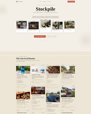 Stockpile - Resilient Prepper Landing Page Template