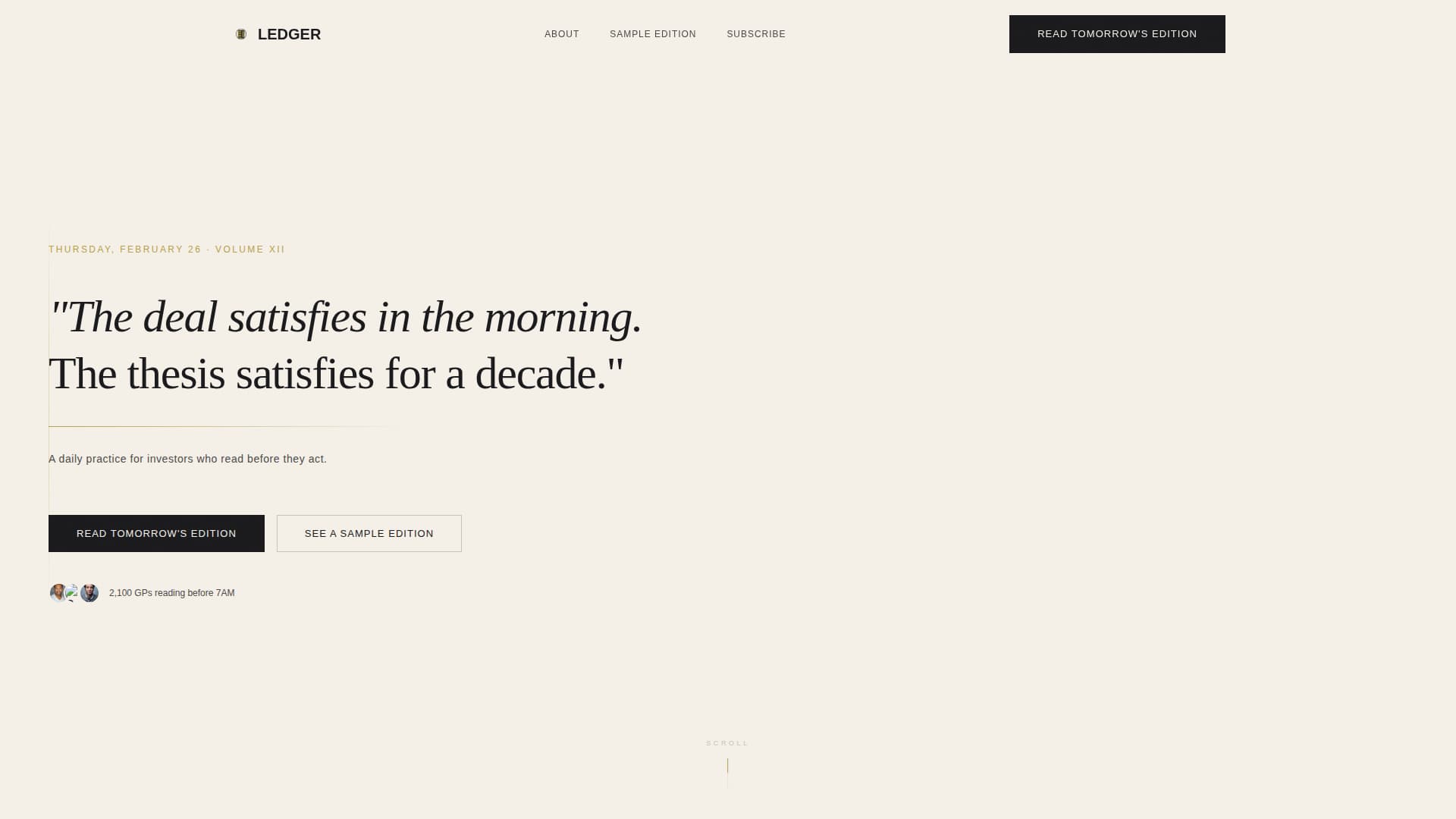 Ledger - Authoritative Privateequity Landing Page Template