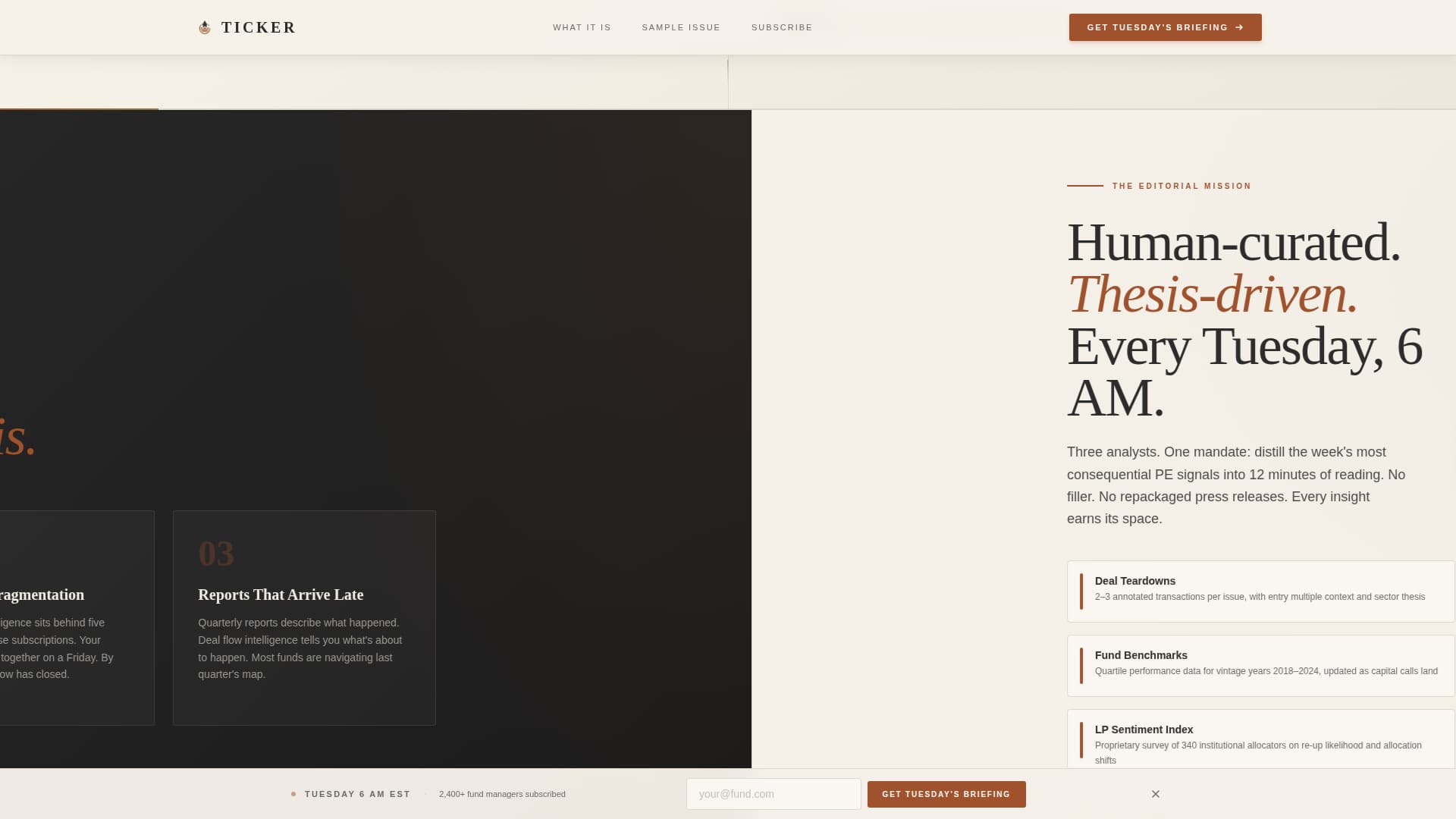 Ticker - Authoritative Privateequity Landing Page Template