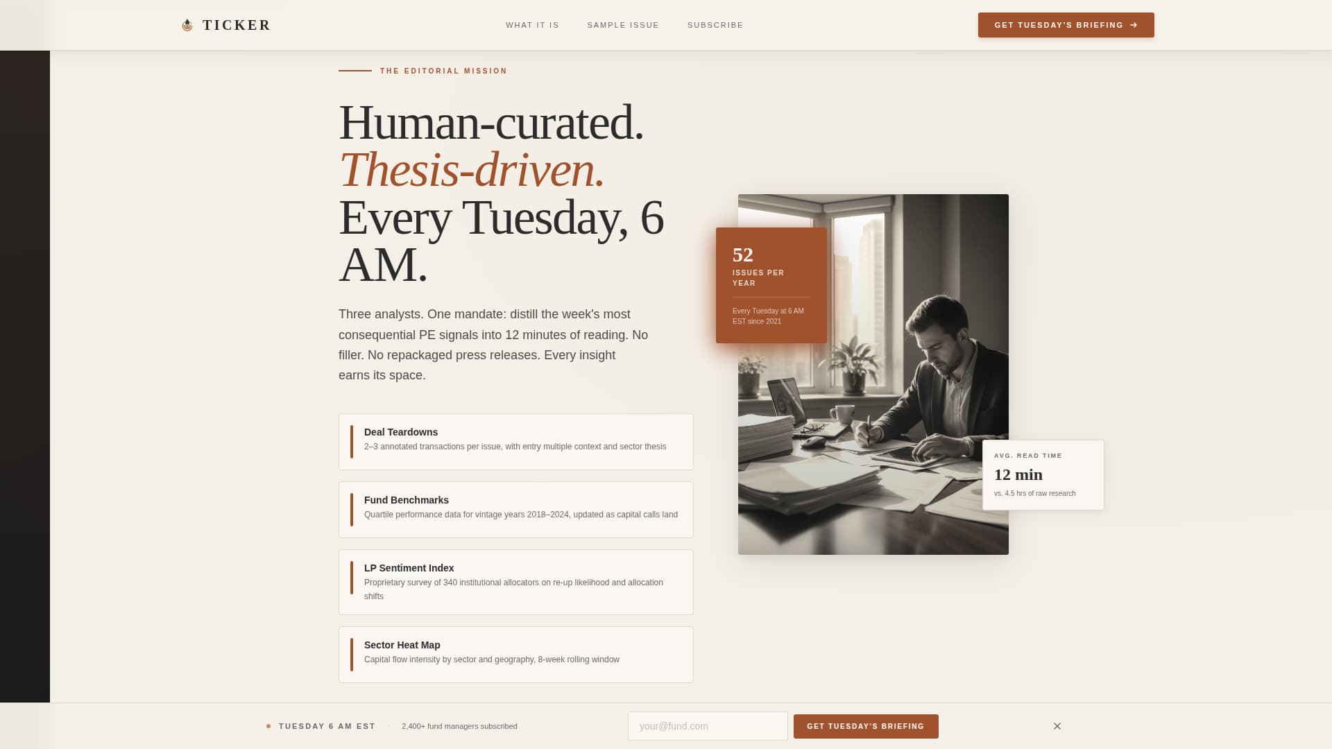 Ticker - Authoritative Privateequity Landing Page Template
