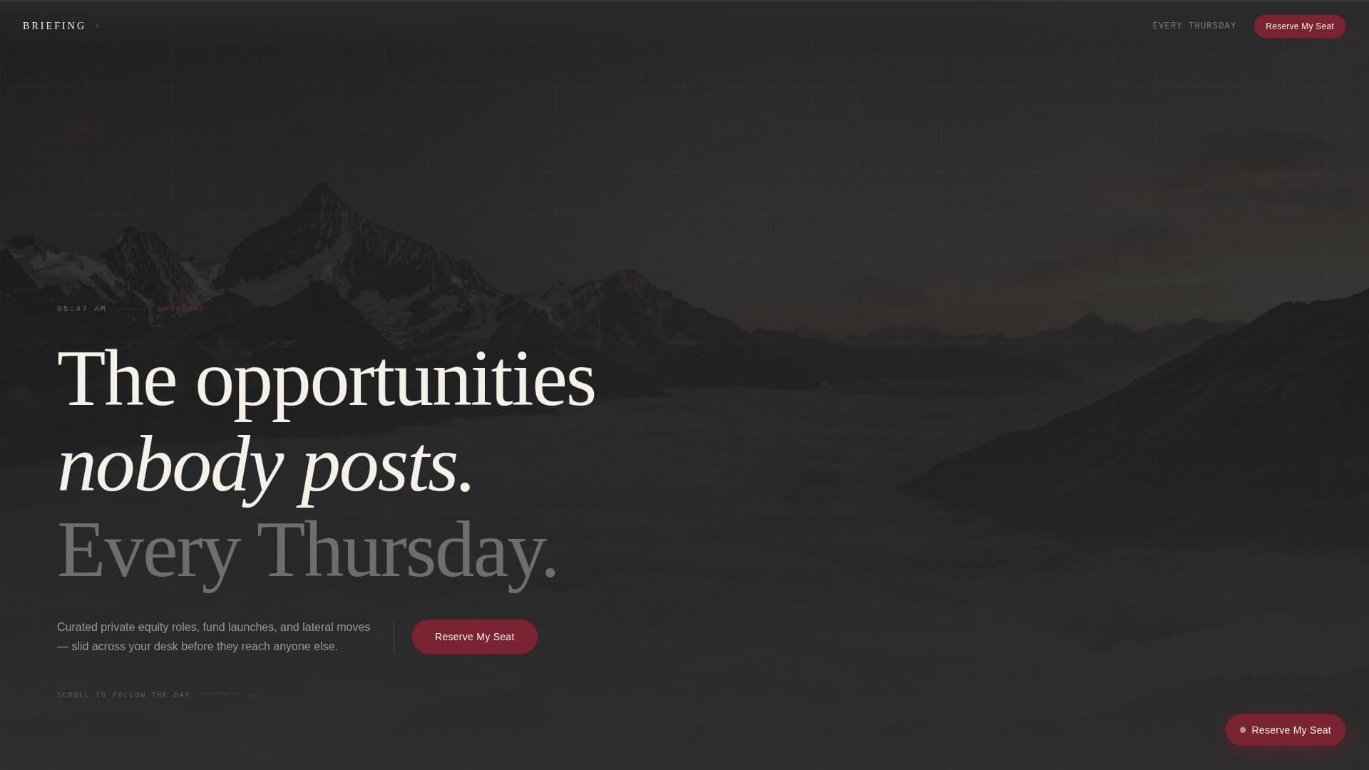 Private Equity Newsletter Pre-Launch Website Template
