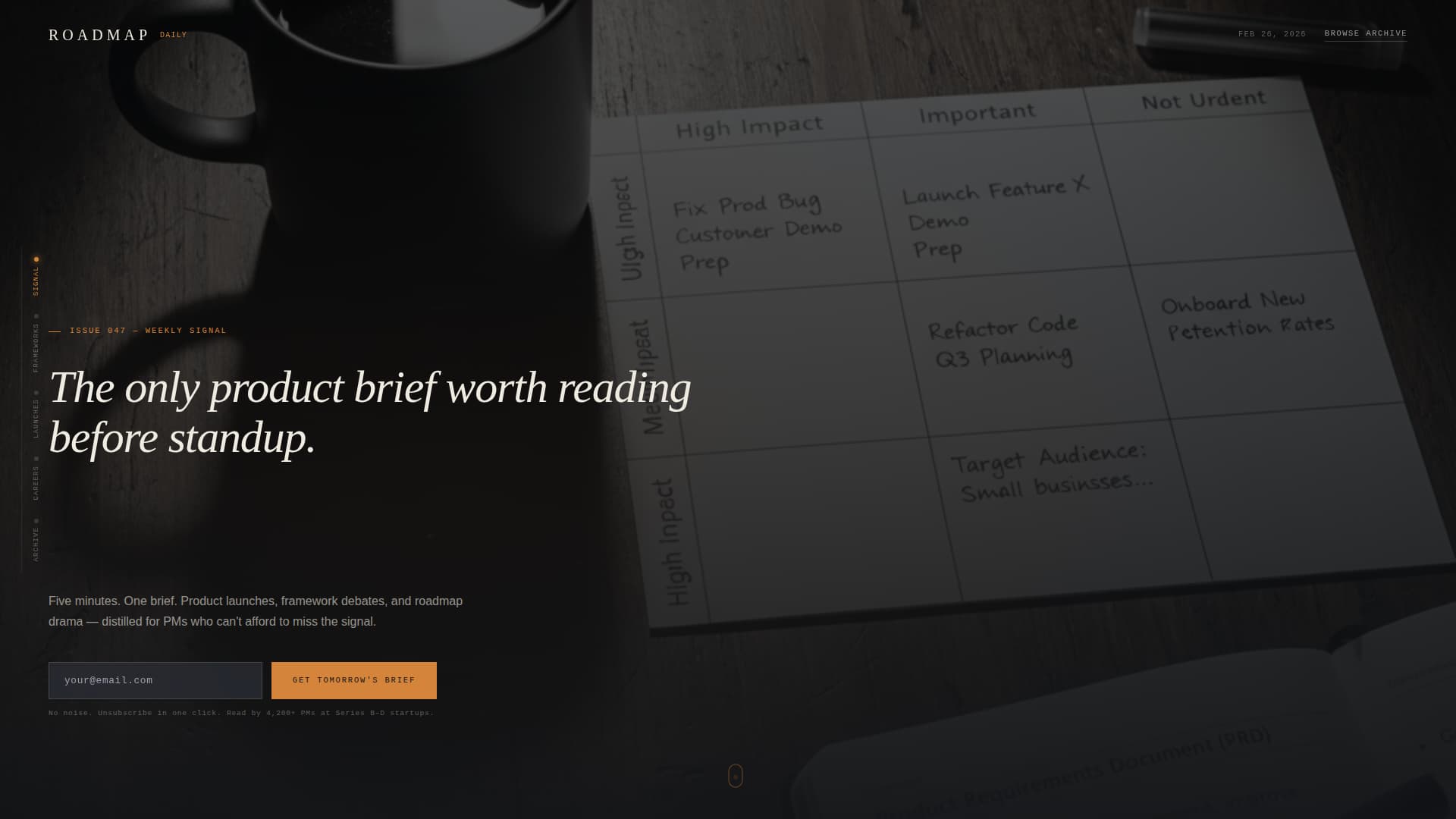 Roadmap - Curated Productmanagement Landing Page Template