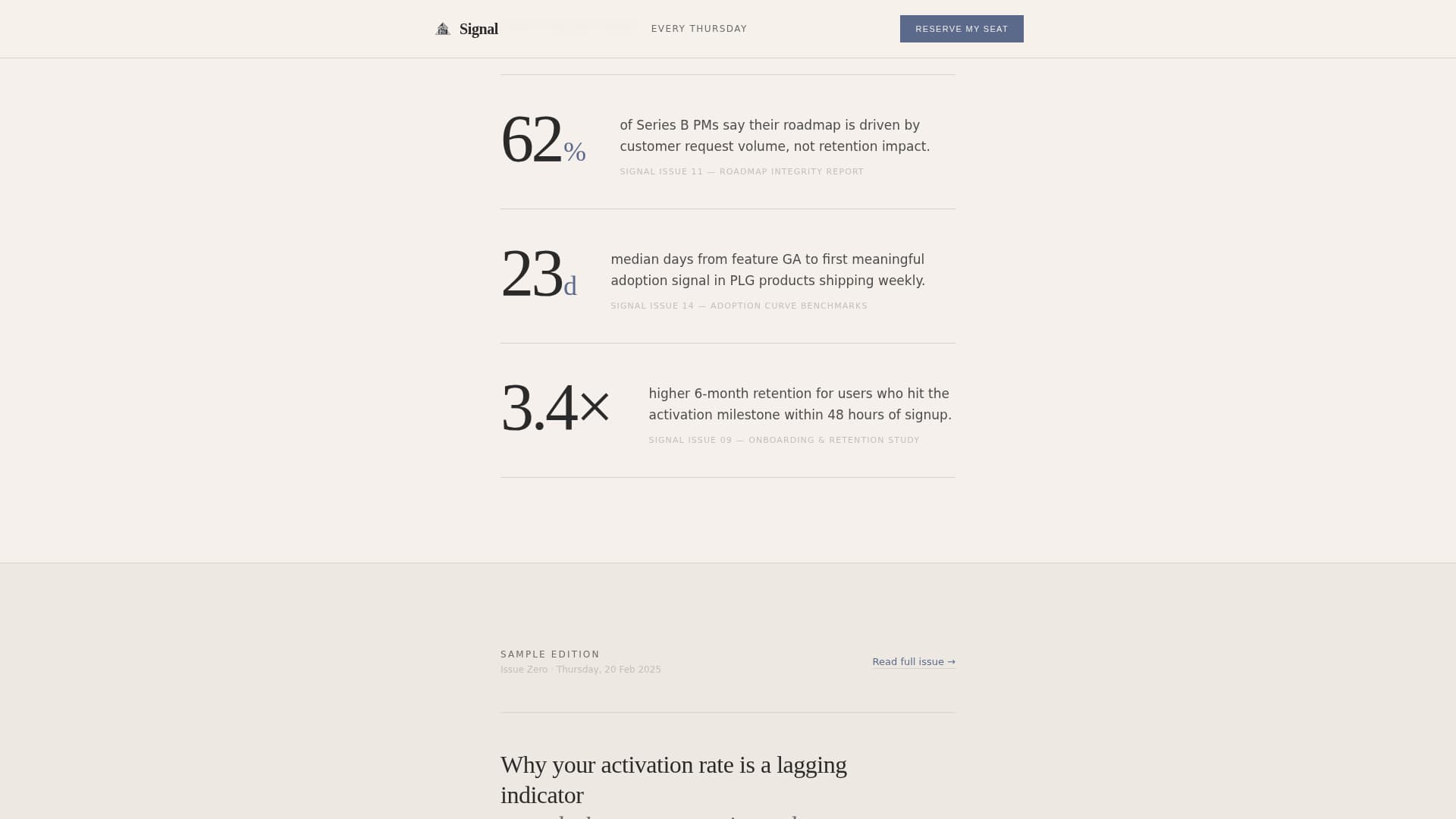 Signal - Authoritative Productmanagement Landing Page Template