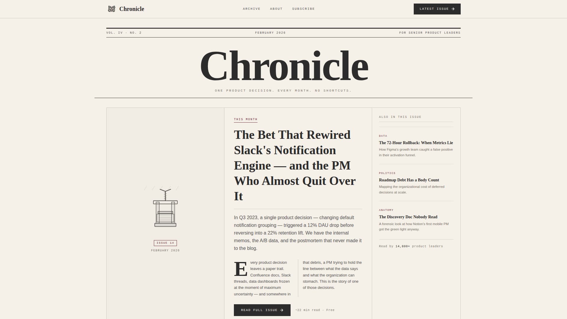 Chronicle - Authoritative Productmanagement Landing Page Template