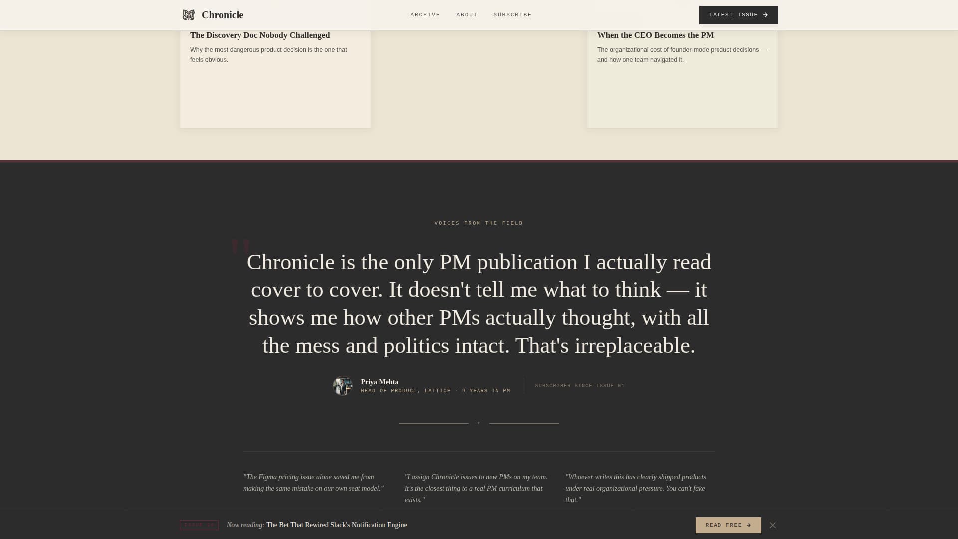 Chronicle - Authoritative Productmanagement Landing Page Template