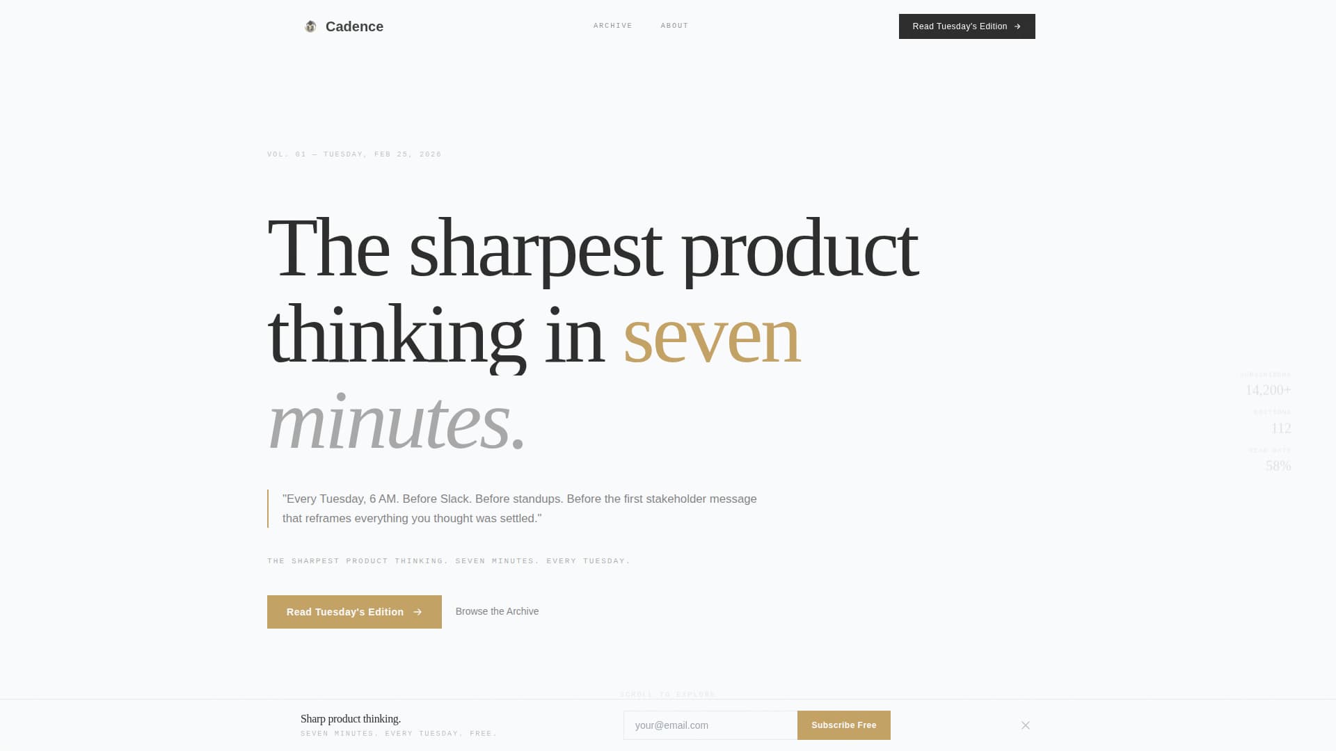 Product Management Newsletter Portfolio Website Template