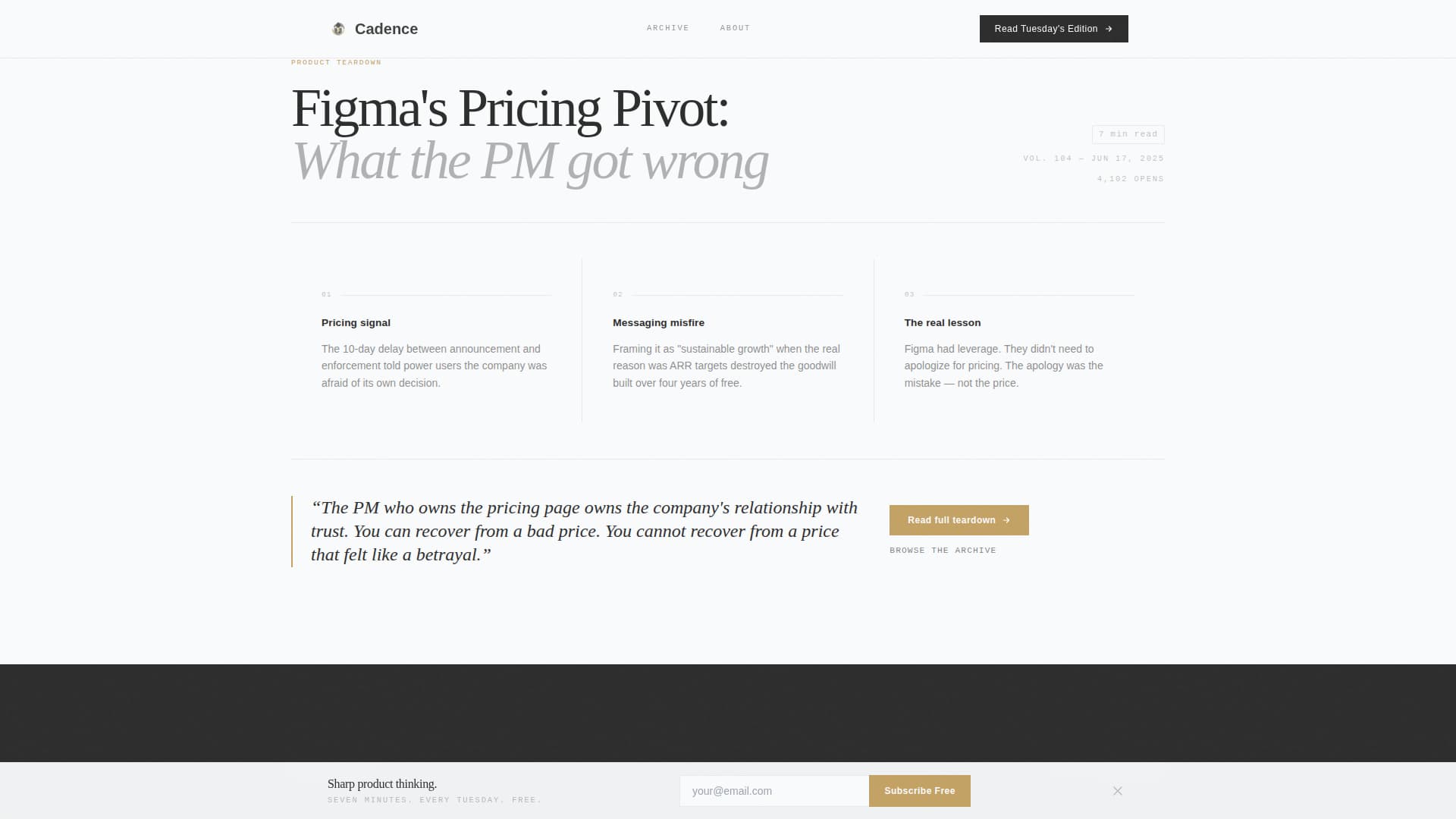 Product Management Newsletter Portfolio Website Template