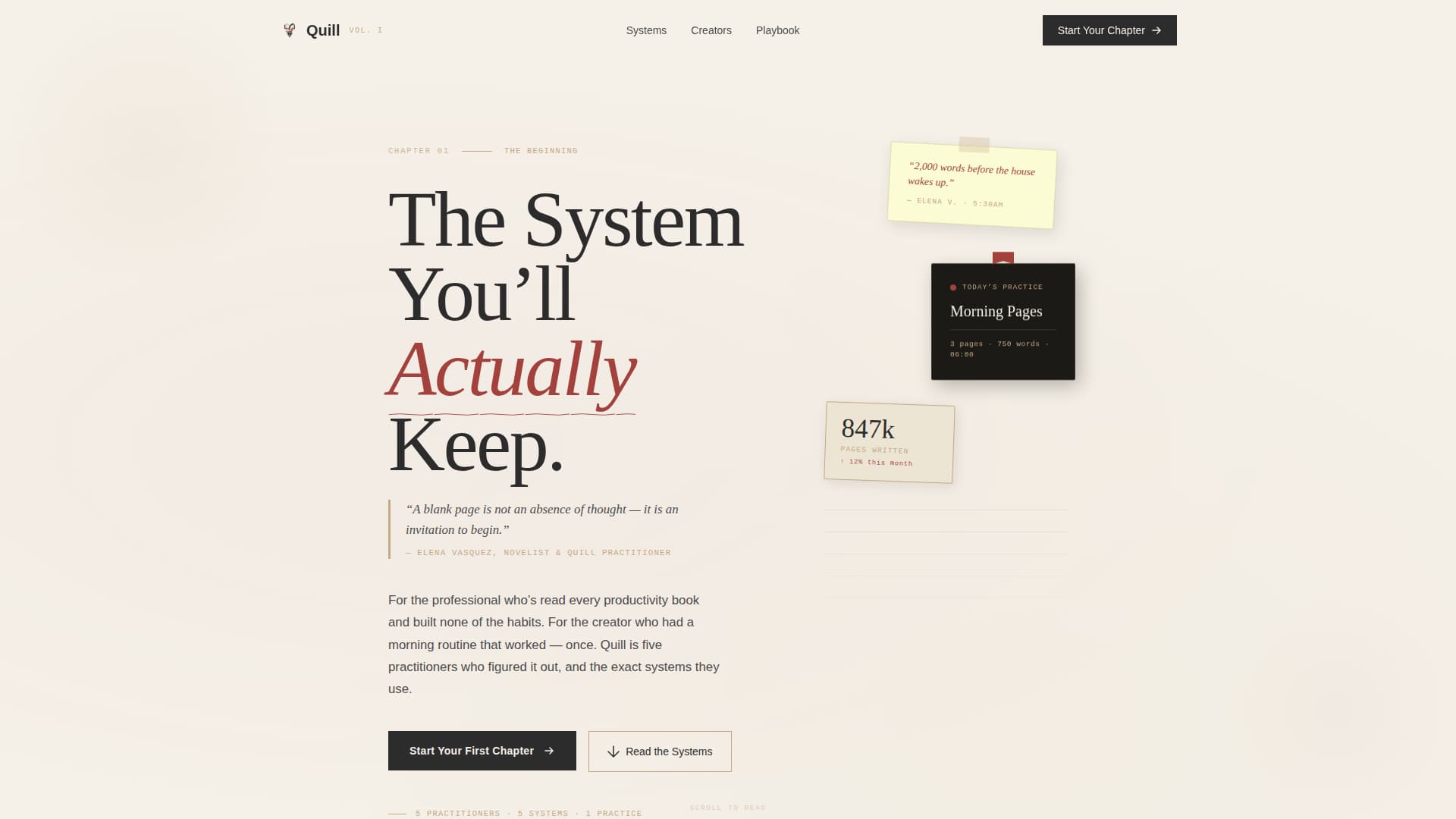 Quill - Transformative Productivity Landing Page Template