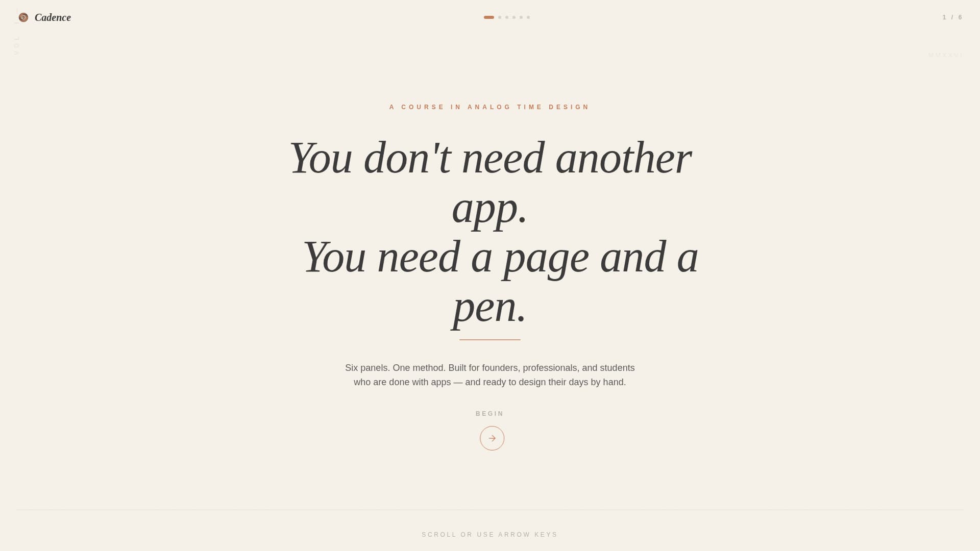 Cadence - Intentional Productivity Landing Page Template