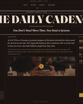 Productivity & Time Management Content Blog Website Template
